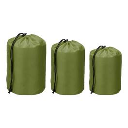 Unique Bargains - Drawstring Bag w/ Toggle & Cinch, Portable Outdoor Ditty Bag, 3 Sizes & 3pcs for Backpacking/Camping/Traveling - Army Green