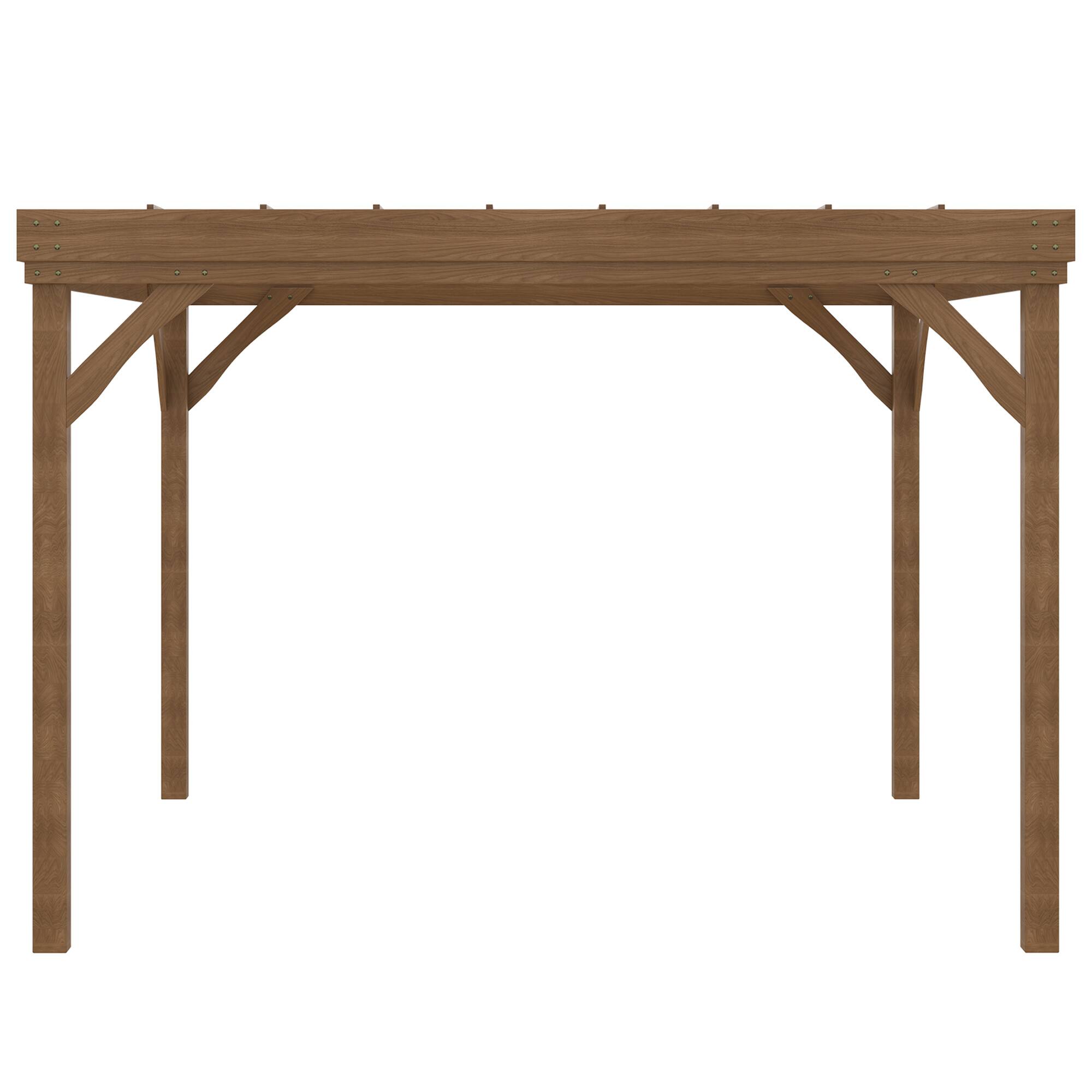 Alt View 5. Outsunny - 10' x 12' Outdoor Pergola, Wood Gazebo Grape Trellis with Concrete Anchors for Climbing Plant Support - Brown.