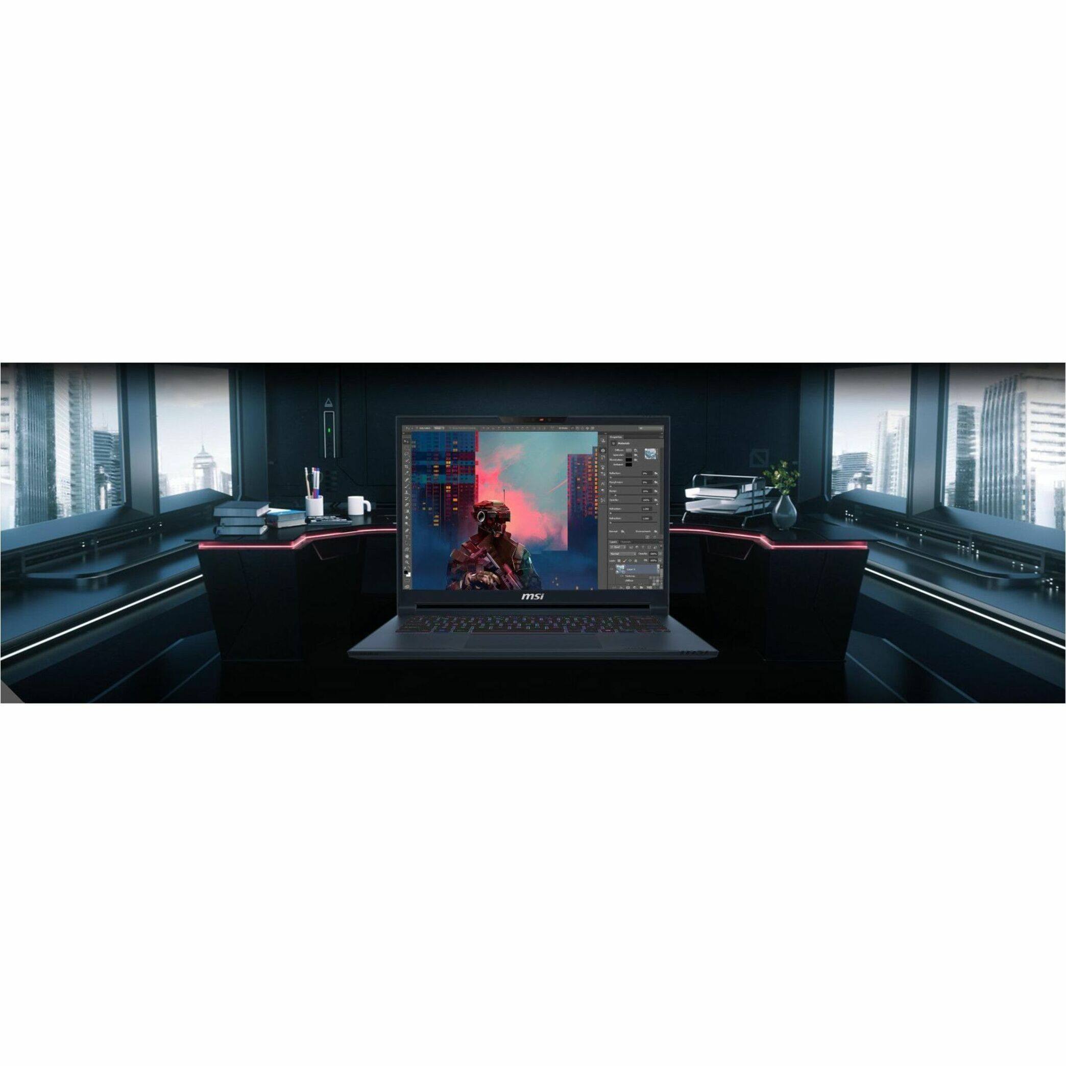 Alt View 40. MSI - Stealth 14 AI Studio A1V 14" 165 Hz Gaming Laptop 1920 x 1200 (Full HD Plus) -Intel Core Ultra 7 155H -16GB Mem -1TB SDD - Star Blue, Blue.