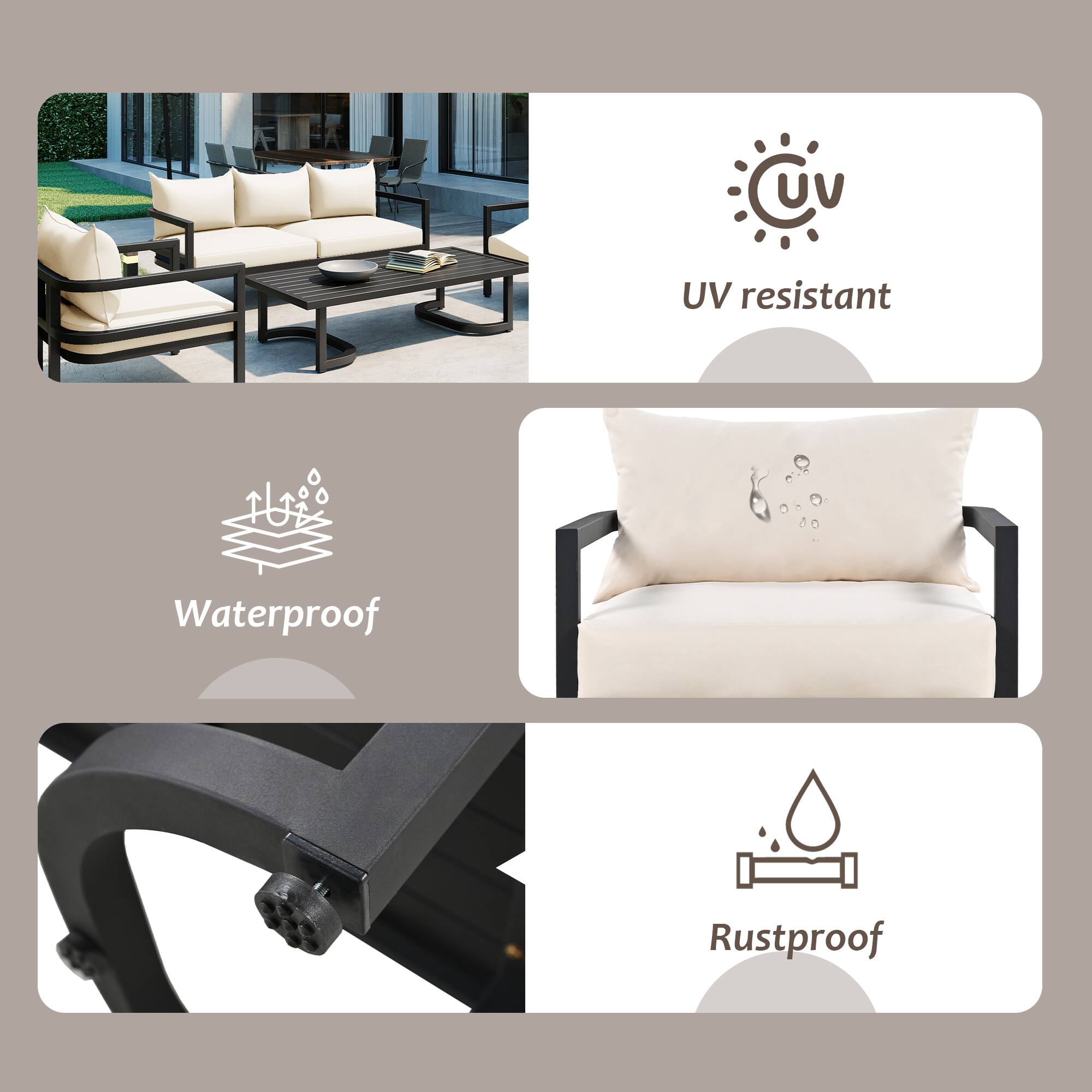UV resistant  
Waterproof  
Rustproof