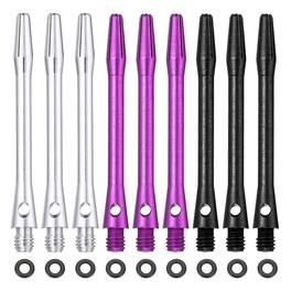 Unique Bargains - Dart Shafts for Steel Tip, Medium 2BA Thread Aluminum Shaft Set, 48mm & 22 Set - Fits Darts Training/Sharpener - Black/Silver/Purple