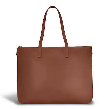 Front. Champs - Onyx Collection Leather Business Tote - Brown.