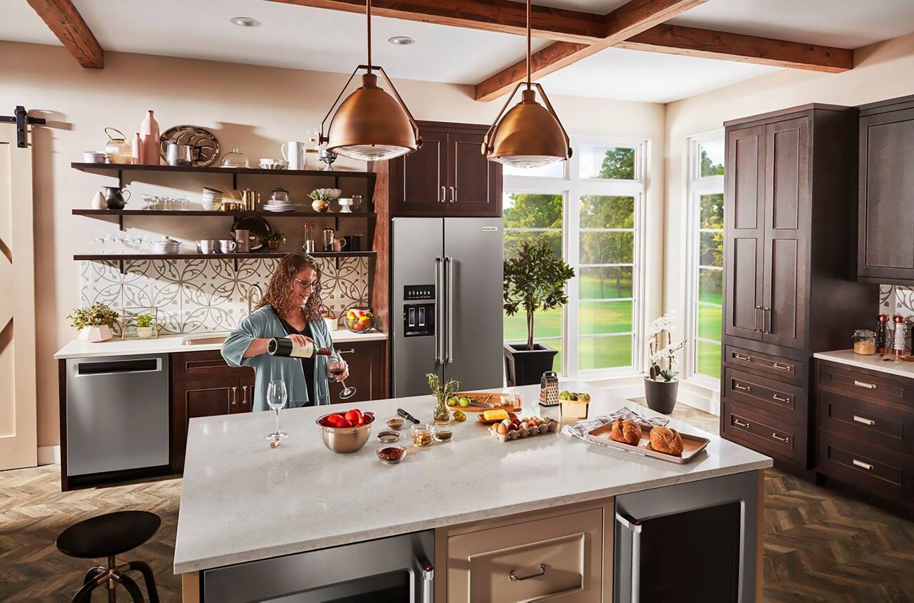 Alt View 18. KitchenAid - 22.6 Cu. Ft. Side-by-Side Counter-Depth Refrigerator - Stainless Steel With PrintShield Finish.