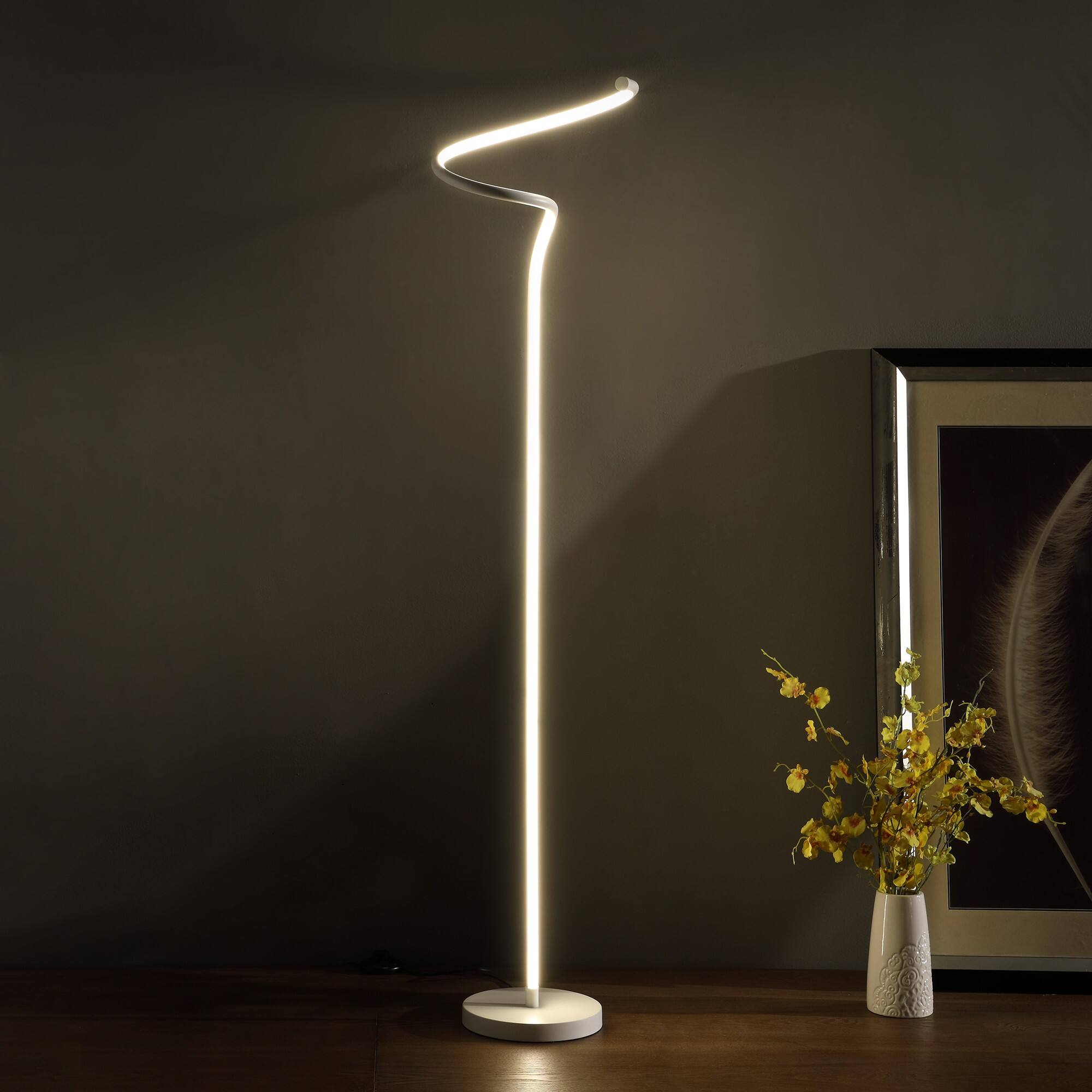 Alt View 1. Hivvago - Hivvago 51 Inch White LED Novelty Floor Lamp With White - White.