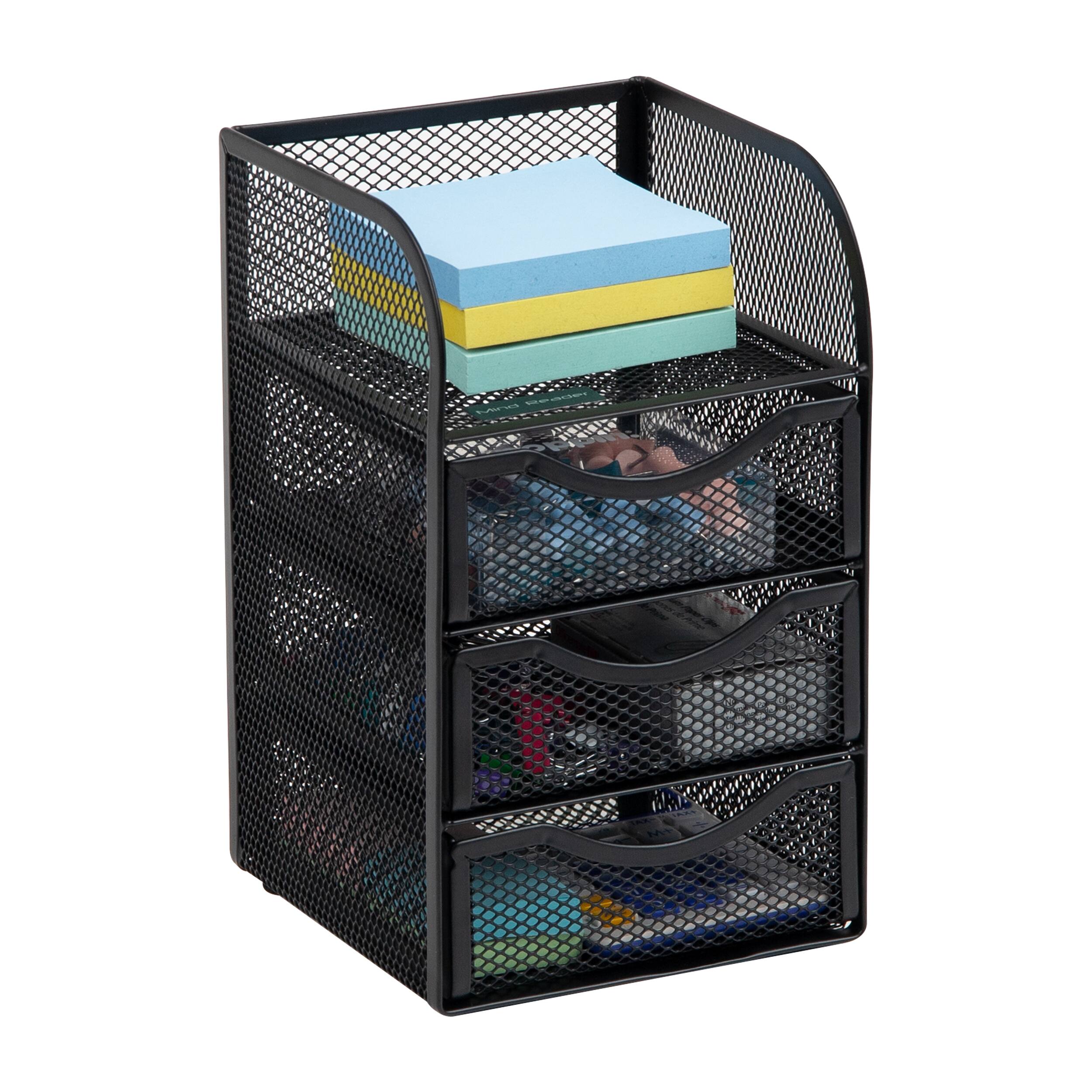 Alt View 14. Mind Reader - Desktop Accessory Storage, Paper Binder Clip Basket, Workspace, Office, Metal Mesh, 4.75"L x 5"W x 8"H - Black.
