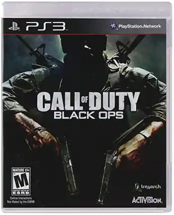 PS3
PlayStation.Network
CALL OF DUTY BLACK OPS
MATURE 17+
M ESRB
Online Interactions Not Rated by the ESRB
treyarch
ACTIVISION - M (Mature 17+)