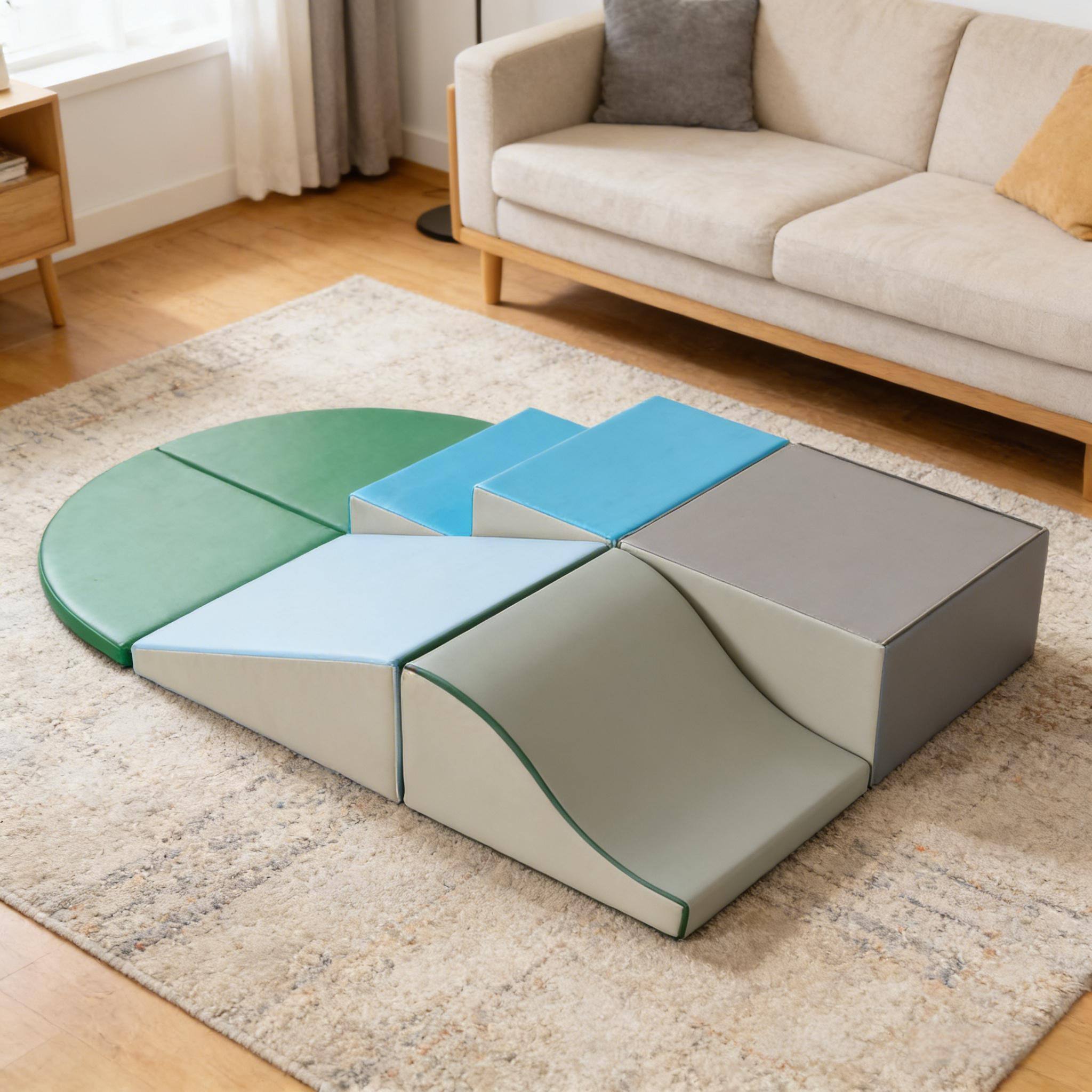 Back. Siljoy - Soft Foam Climbing Blocks Set, Safe Toddler Play, Stackable, 132lb Load, Ages 12-36 Months, Easy Clean, Multicolor - Multicolor.