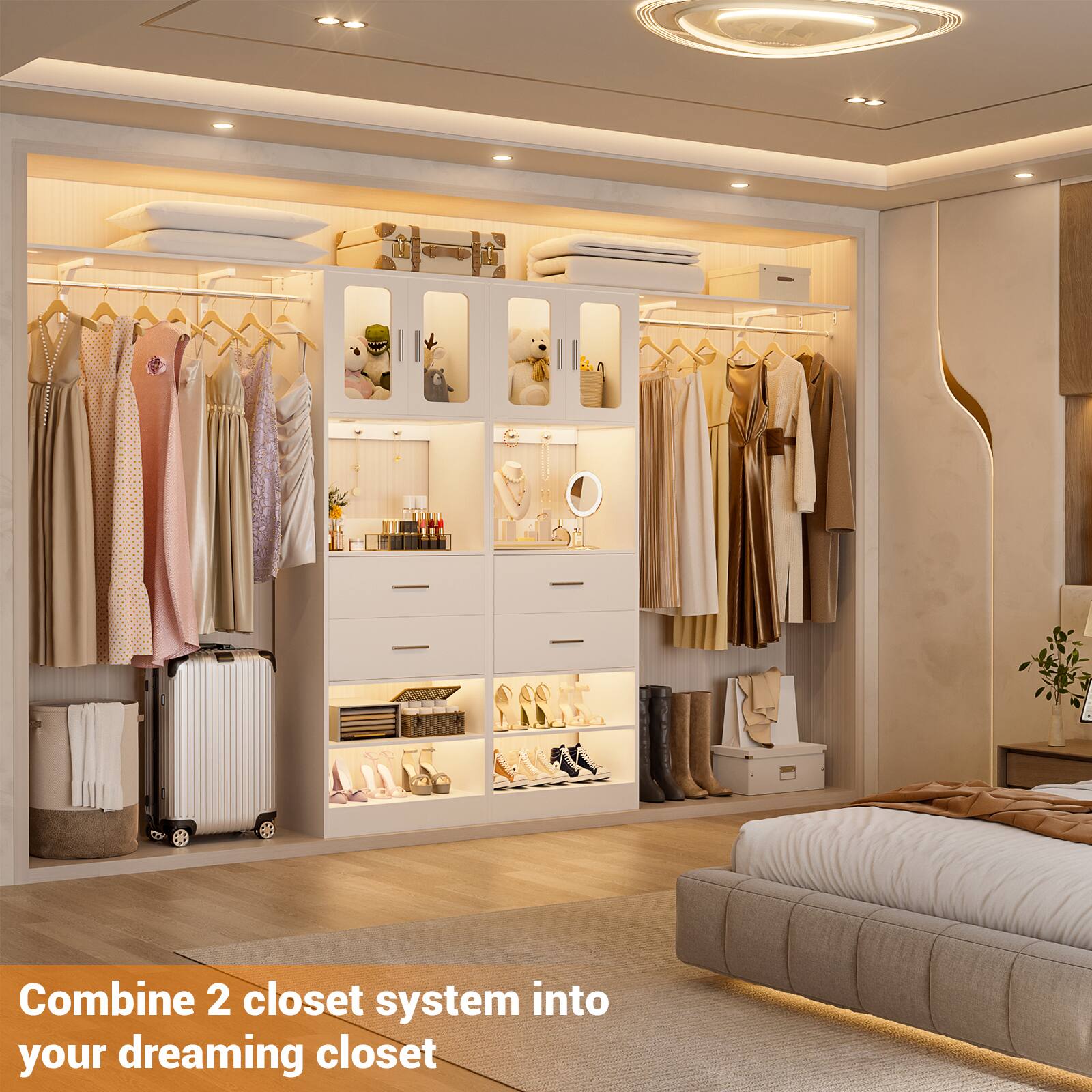 Combine 2 closet systems into your dreaming closet