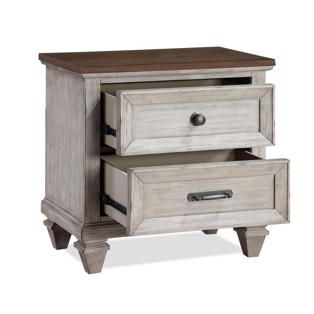 Back. New Classic Furniture - Mariana Nightstand W/Usb-Vintage Creme - Vintage Creme.