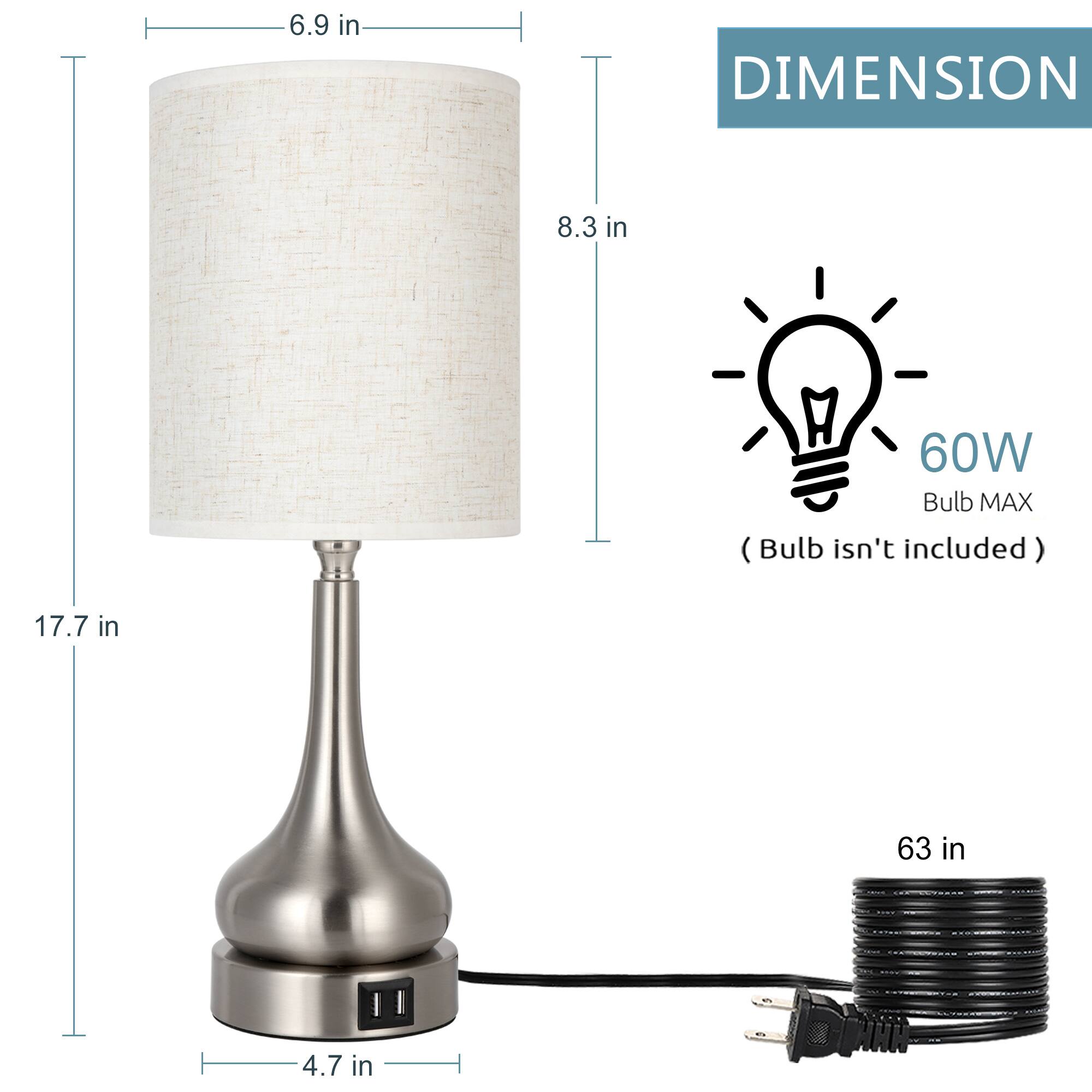6.9 in  
8.3 in  
17.7 in  
4.7 in  
63 in  

DIMENSION  

60W Bulb MAX (Bulb isn't included)
