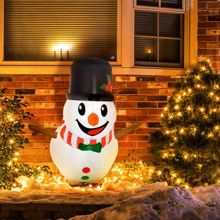 PULUZ 3.4 feet Inflatable Hanging Snowman w/ LED Lights, Blow Up ...