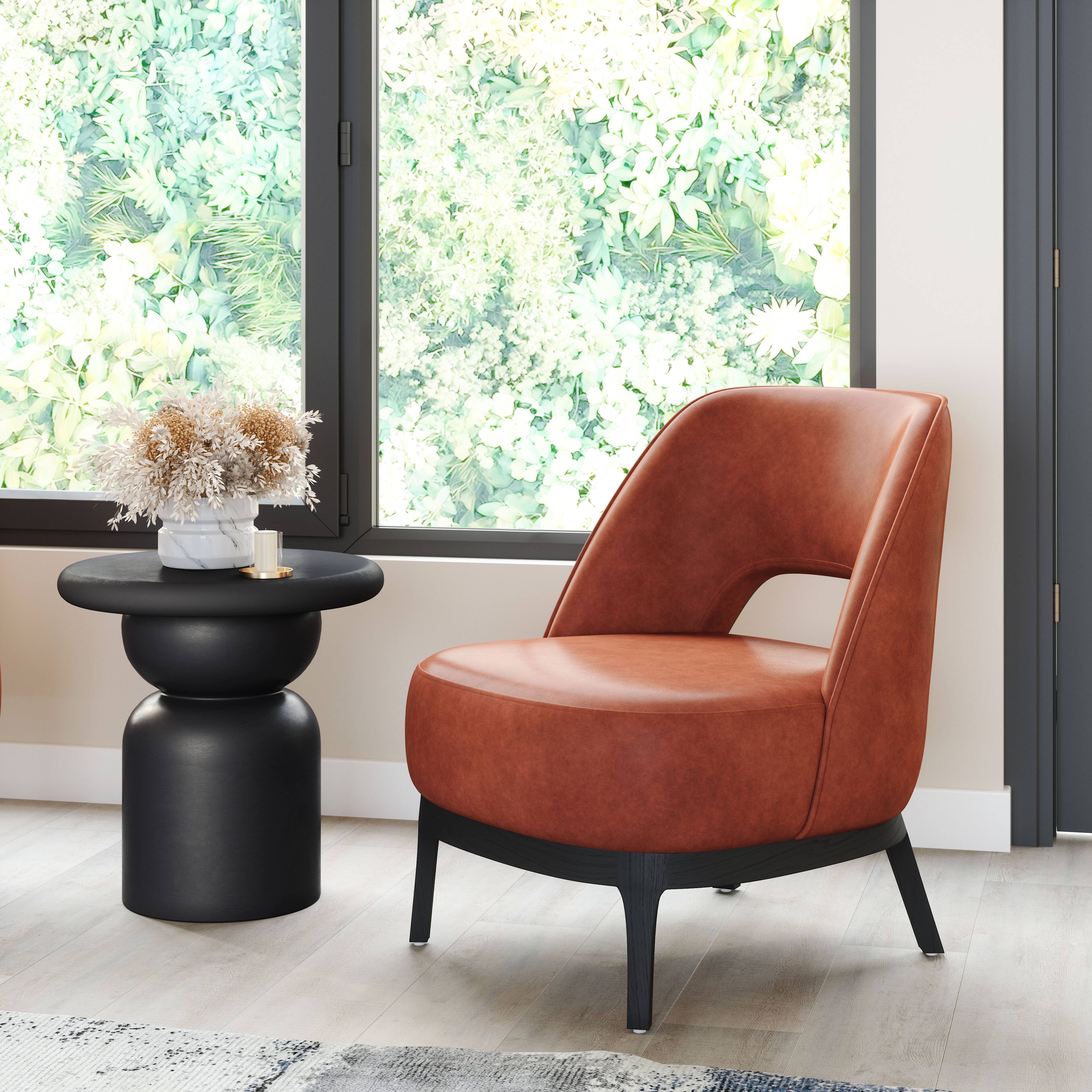 Angle. Hivvago - Mistley Accent Chair Brown - Brown.