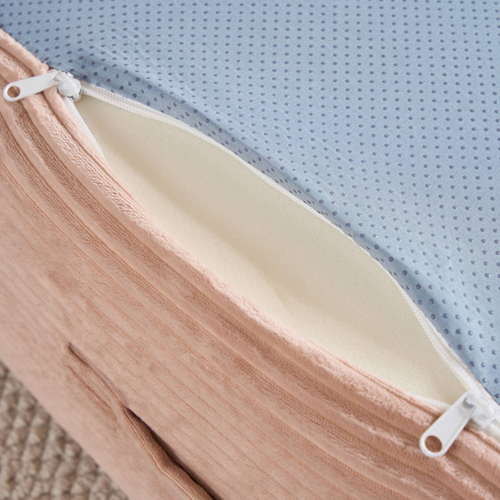 Alt View 7. GOODSILO - Convertible Sleeper Sofa in Cylindroy Fabric | Features a Cylindrical Pillow & Space-Saving Foldable Design - Pink.