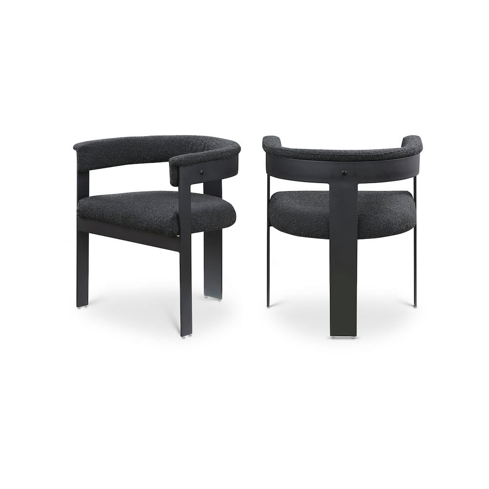 Meridian Furniture - Romeo Boucle Fabric Dining Chair, Set of 2 - Black