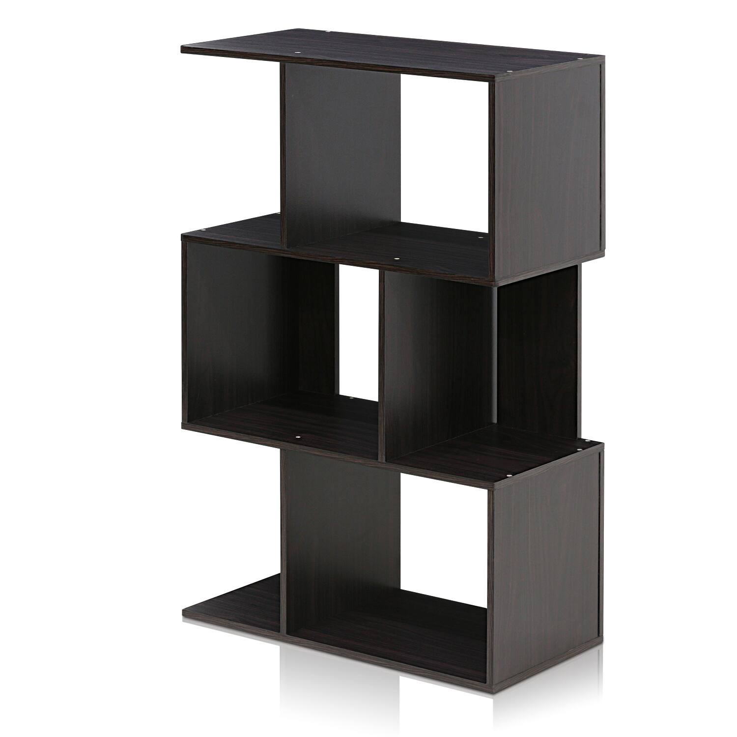 Front. Furinno - Simply Modern Open 3-Tier Open Book Shelf - Expresso.