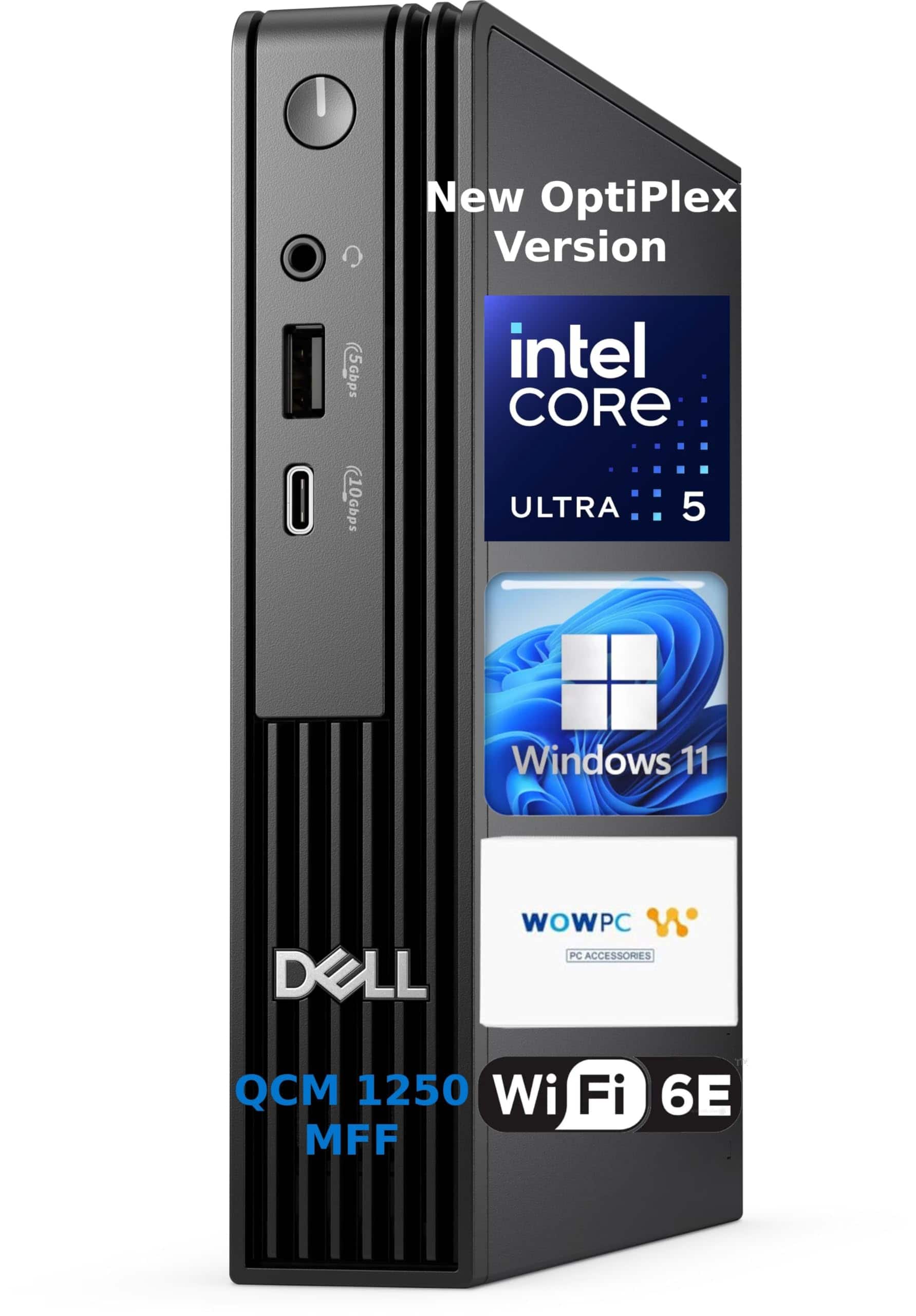 Dell - OptiPlex QCM1250 Mini Desktop, Intel Core Ultra 5 235T, 8GB DDR5, 256GB PCIe SSD, Dual 4K, USB-C, Win11 - Black