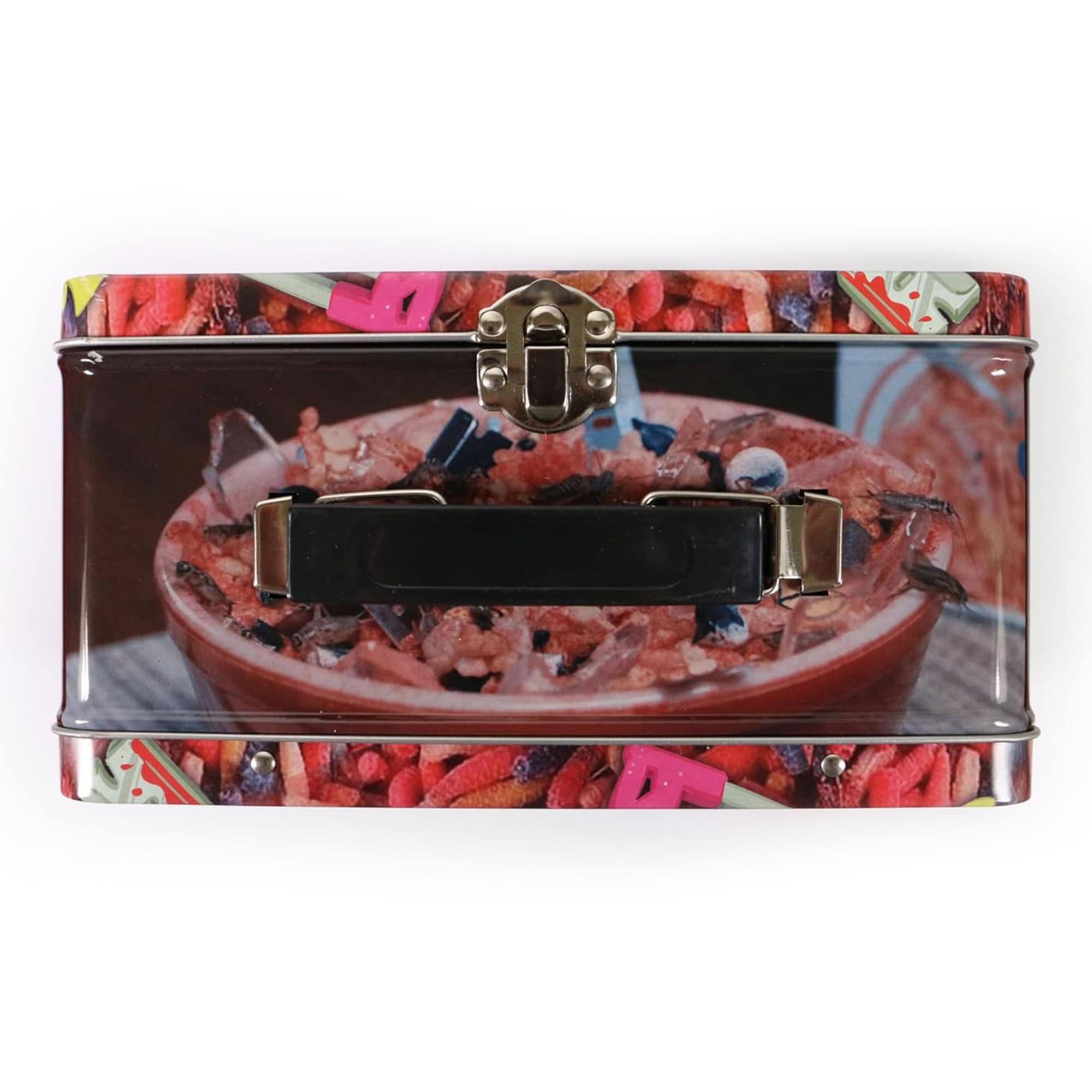 Alt View 2. Surreal Entertainment - Terrifier Tin Lunch Box with Beverage Container - Red.