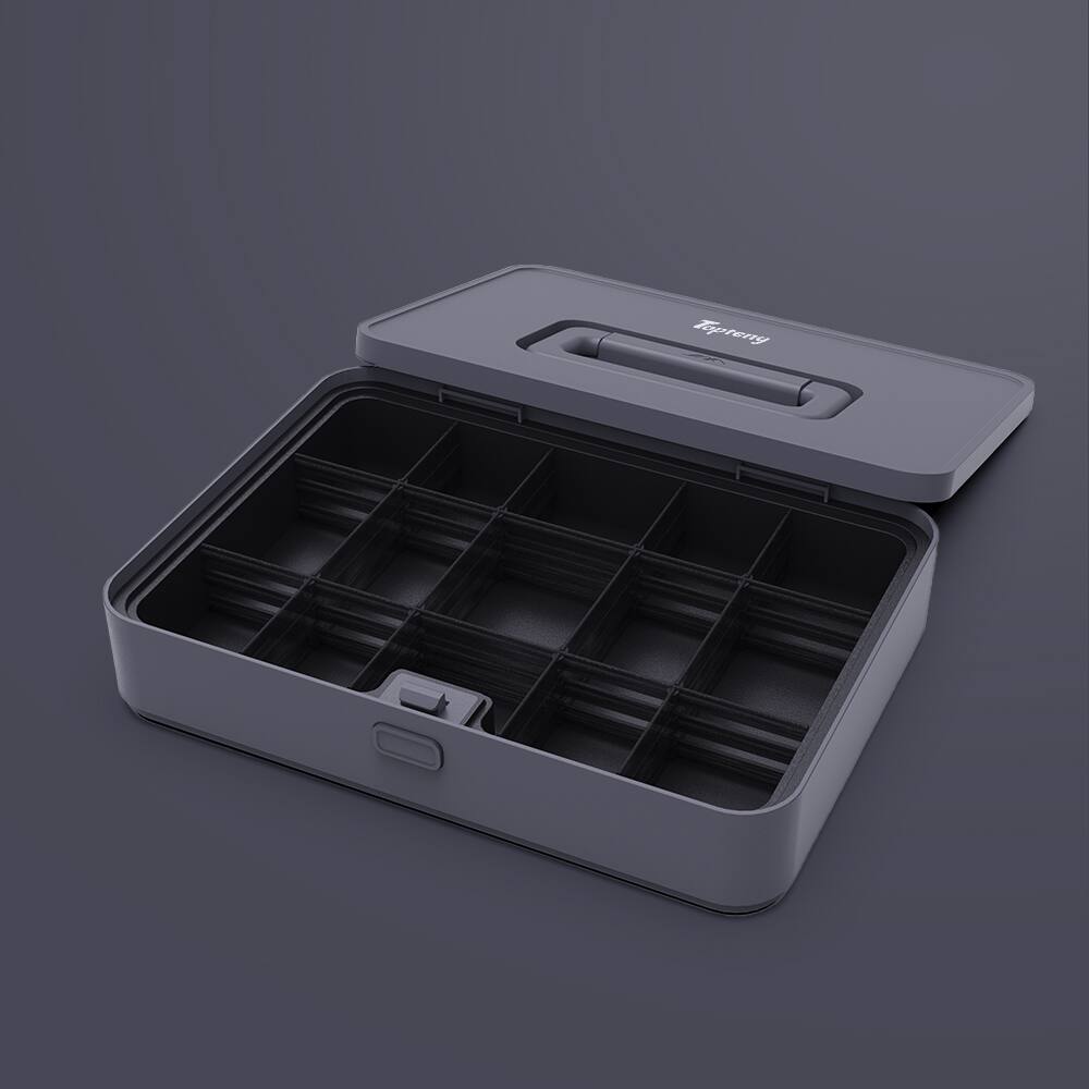 Left. Topteng - Modular Toolbox Organizer Insert - 18 Adjustable Compartments, Lightweight ABS, for X-Series Stackable System​.