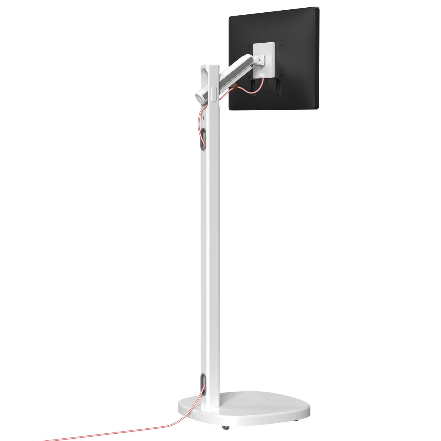 Alt View 8. CTA Digital - Mobile Adjustable Floor Stand for Displays up to 22 Lbs - White.