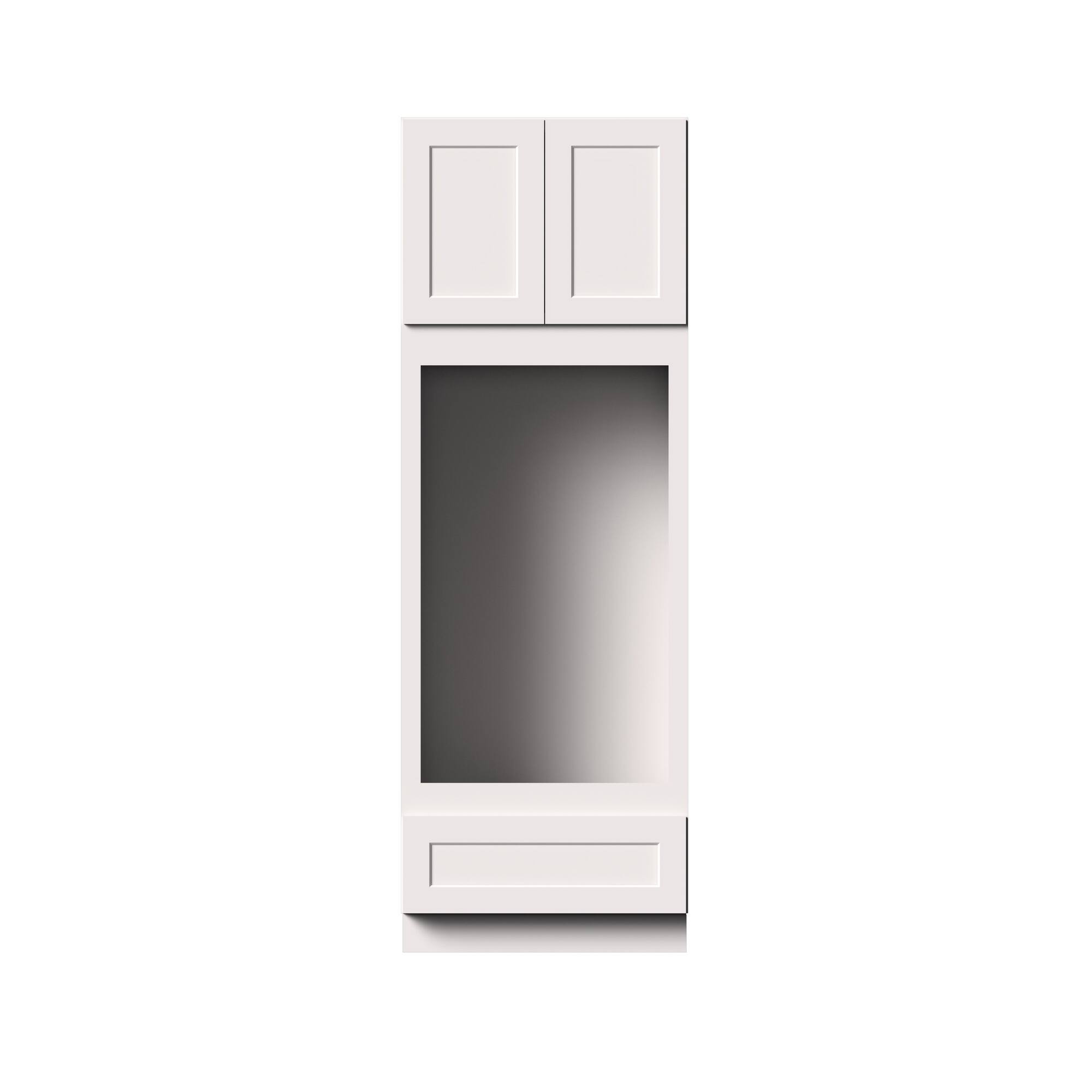Alt View 1. Boyel Living - 33-in W x 96-in H x 27-in D Shaker RTA Kitchen Double Oven Cabinet with Soft-Close - White Shaker.