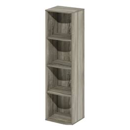 FurniFact - Corner Storage Bookcase with Finish for Living Spaces - French Oak