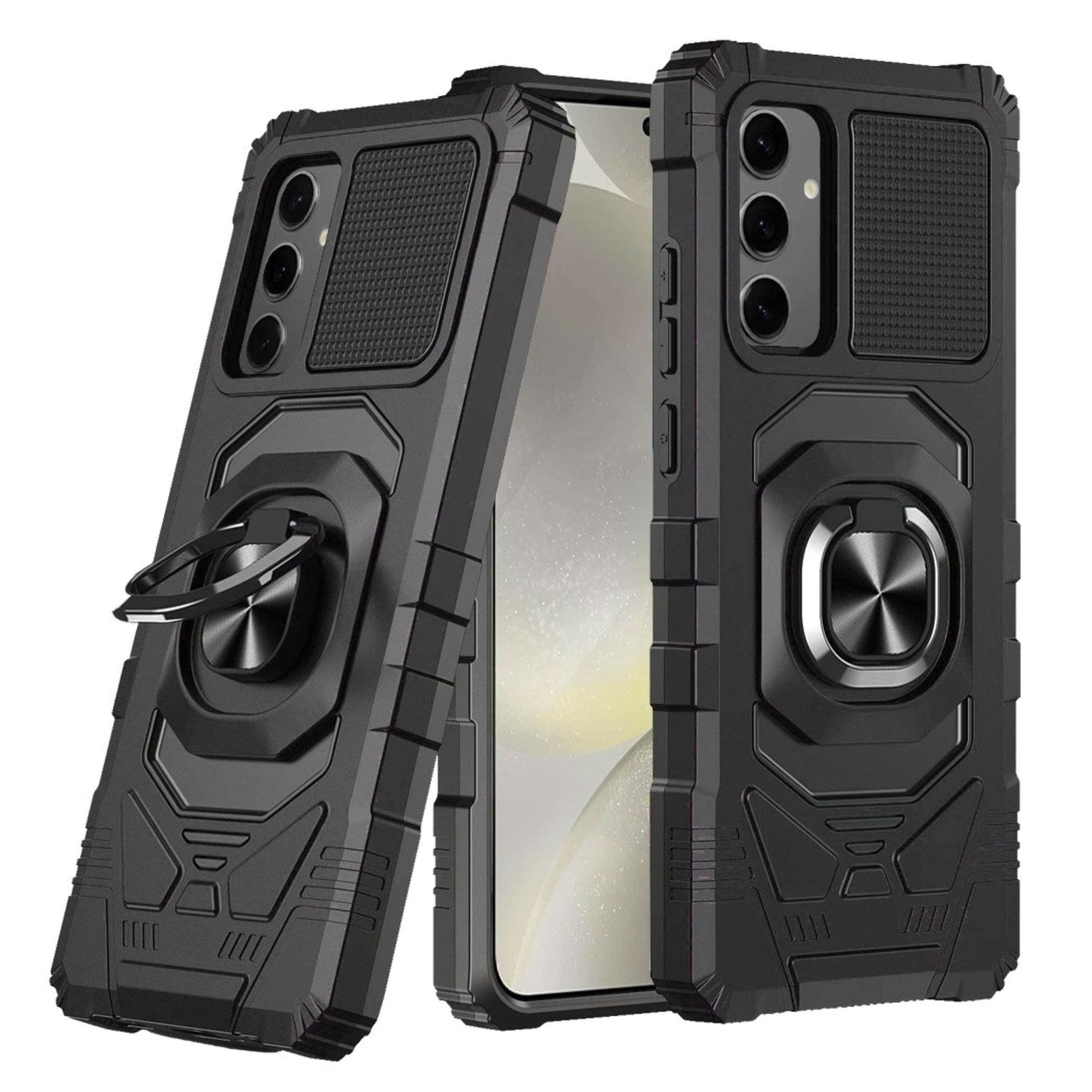 Kitcheniva - Shockproof Dual Layer Magnetic Ring Stand Phone Case With Tempered Glass For Samsung S25/S24 - Black price history on PriceWatchPro
