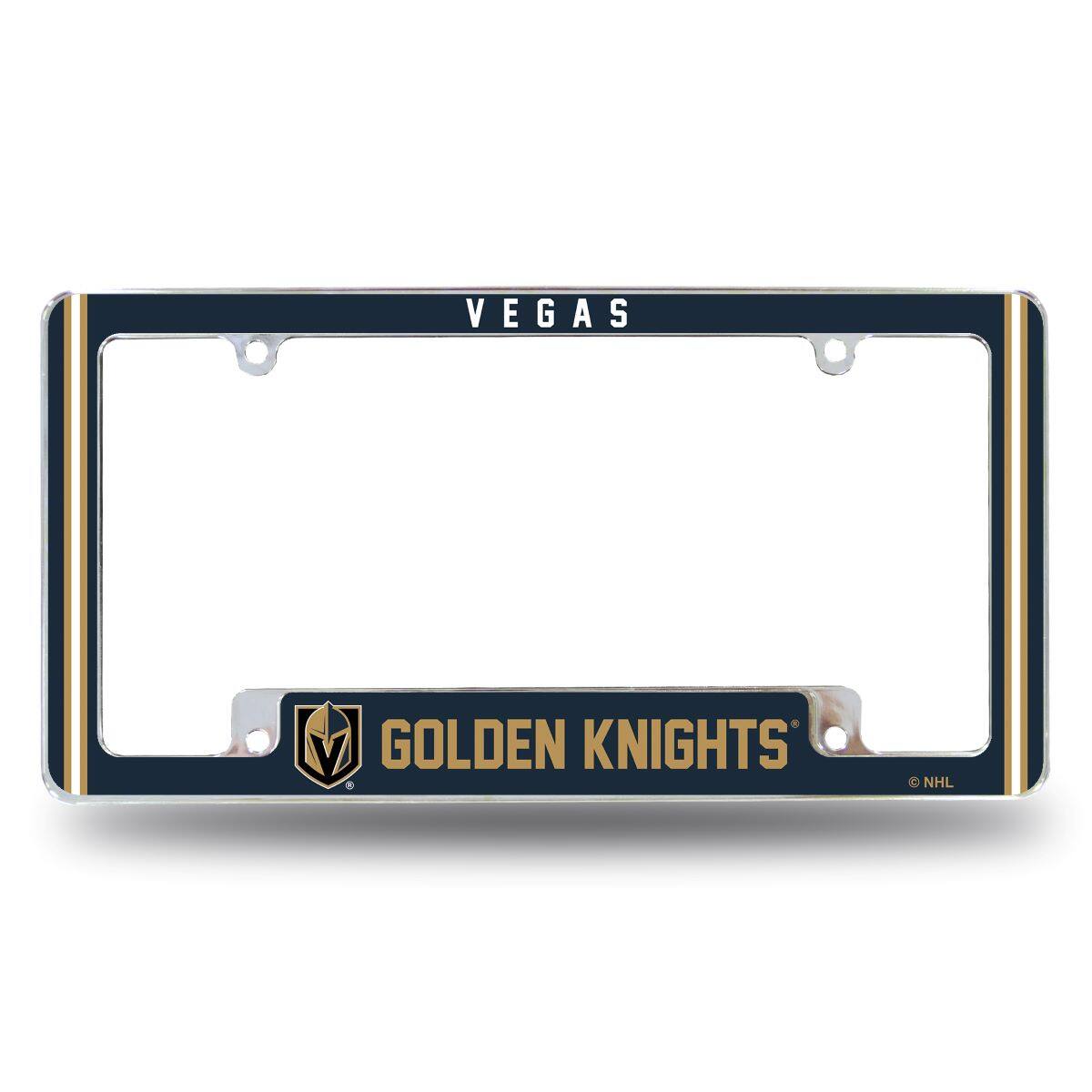 NHL Las Vegas Golden Knights Classic 12" x 6" Chrome All Over Automotive License Plate Frame for Car/Truck/SUV