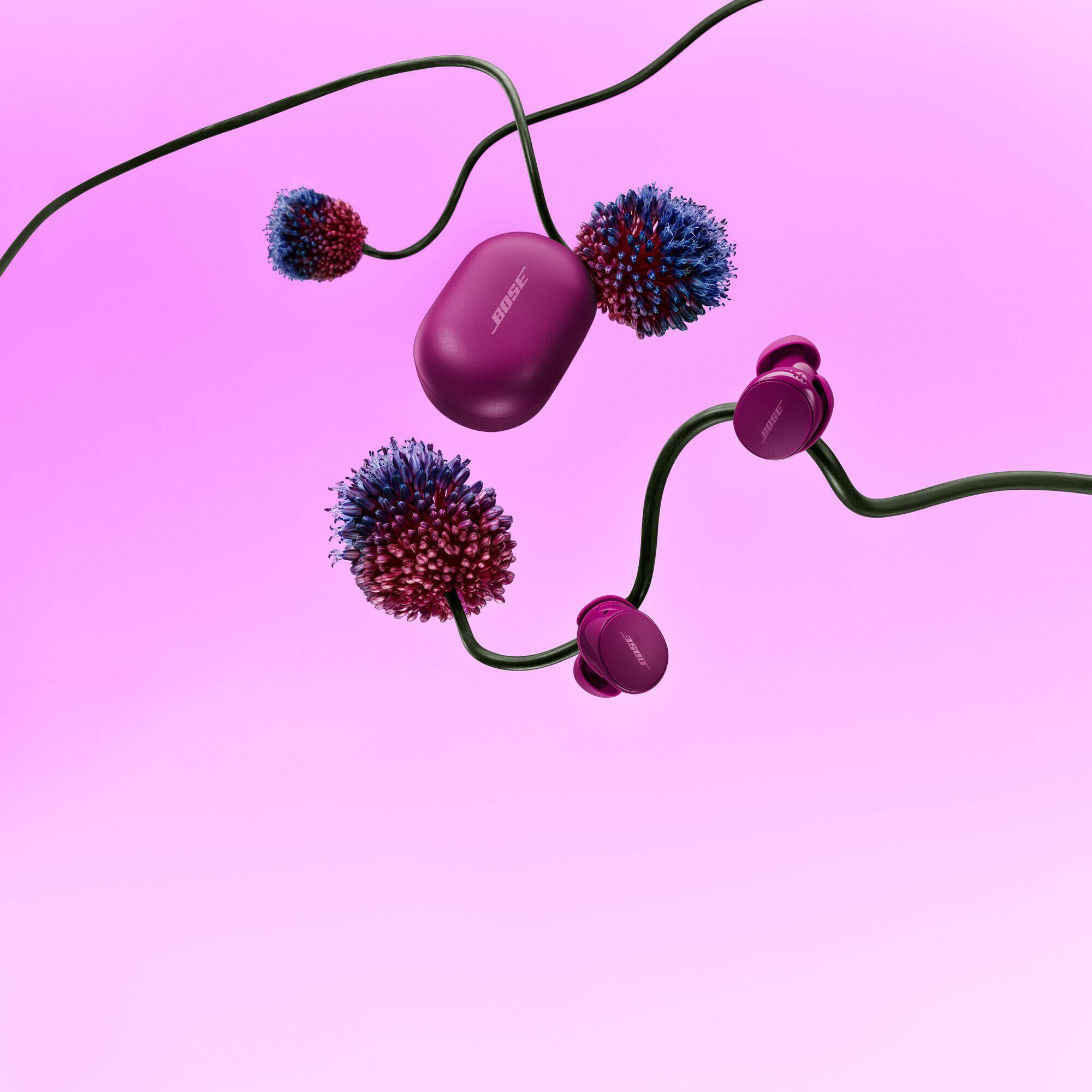 Alt View 7. Bose - QuietComfort True Wireless Noise Cancelling In-Ear Earbuds - Rosewood Mauve.