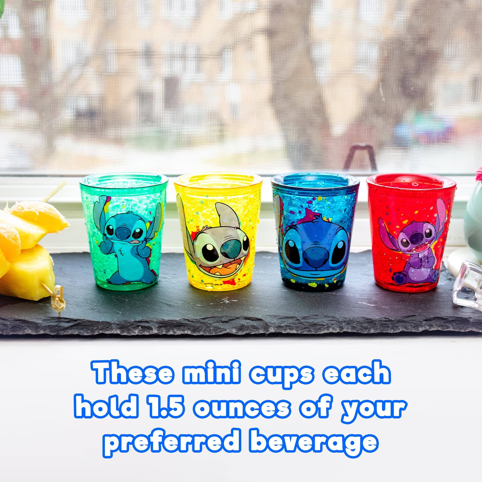 These mini cups each hold 1.5 ounces of your preferred beverage.