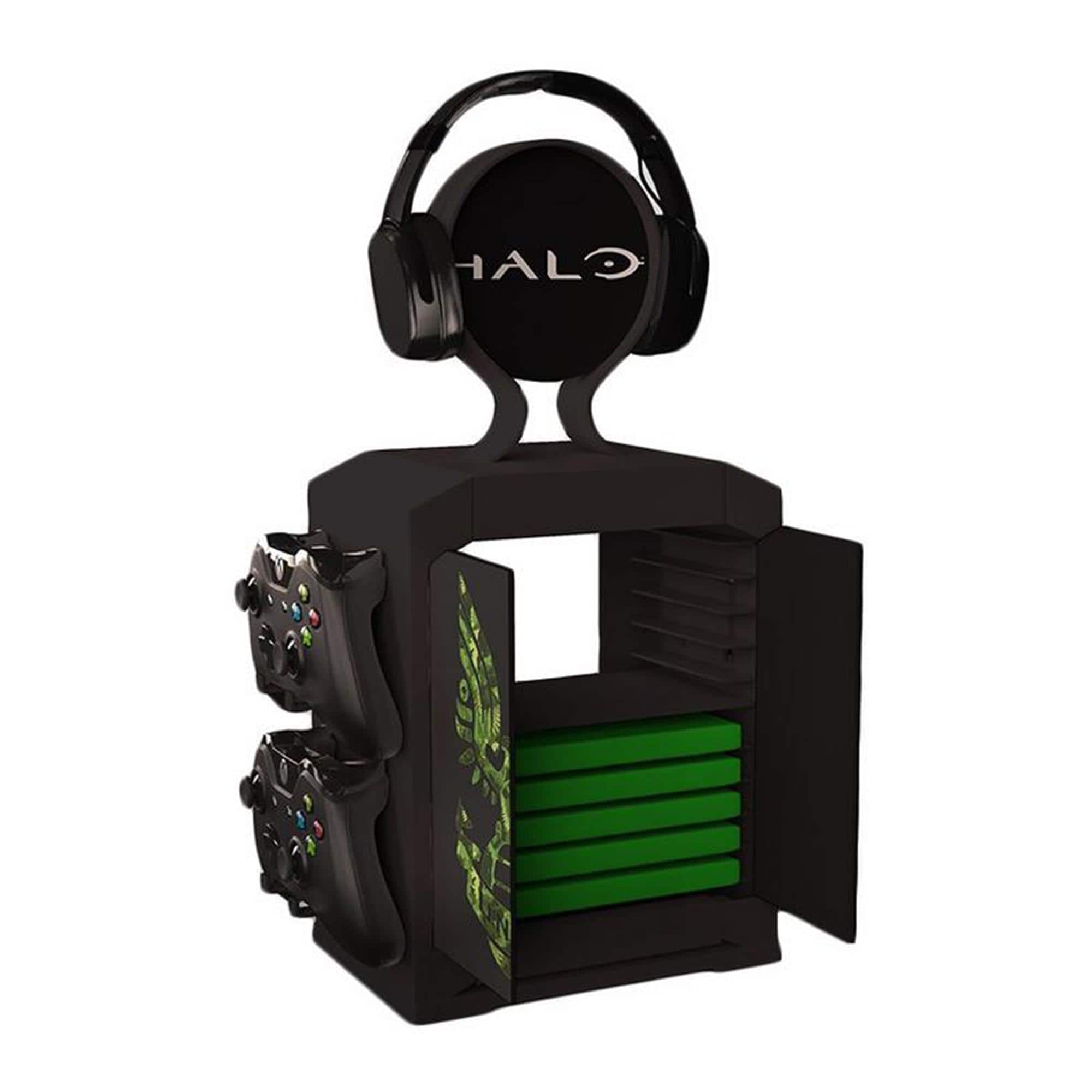 Halo Game Locker, Controller Holder, and Headset Stand Black