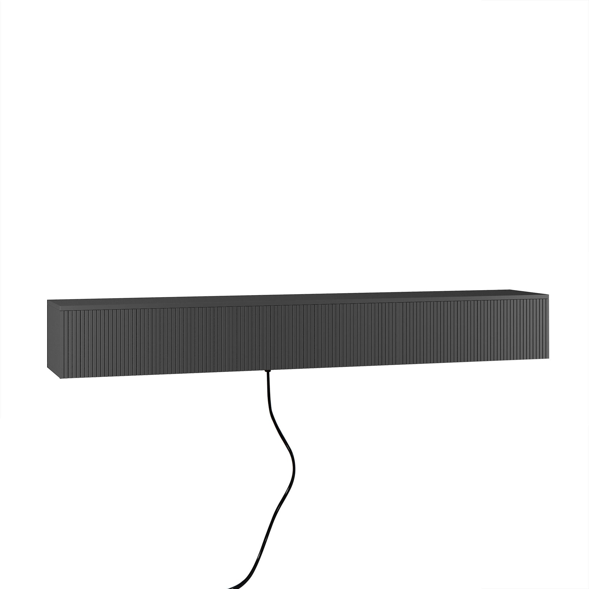 Back. Spaco - Spaco 69" Floating TV Stand Wall Mounted with 16 Color LED Lights, Entertainment Center Media Console for 55 60 65"TVs - Black.