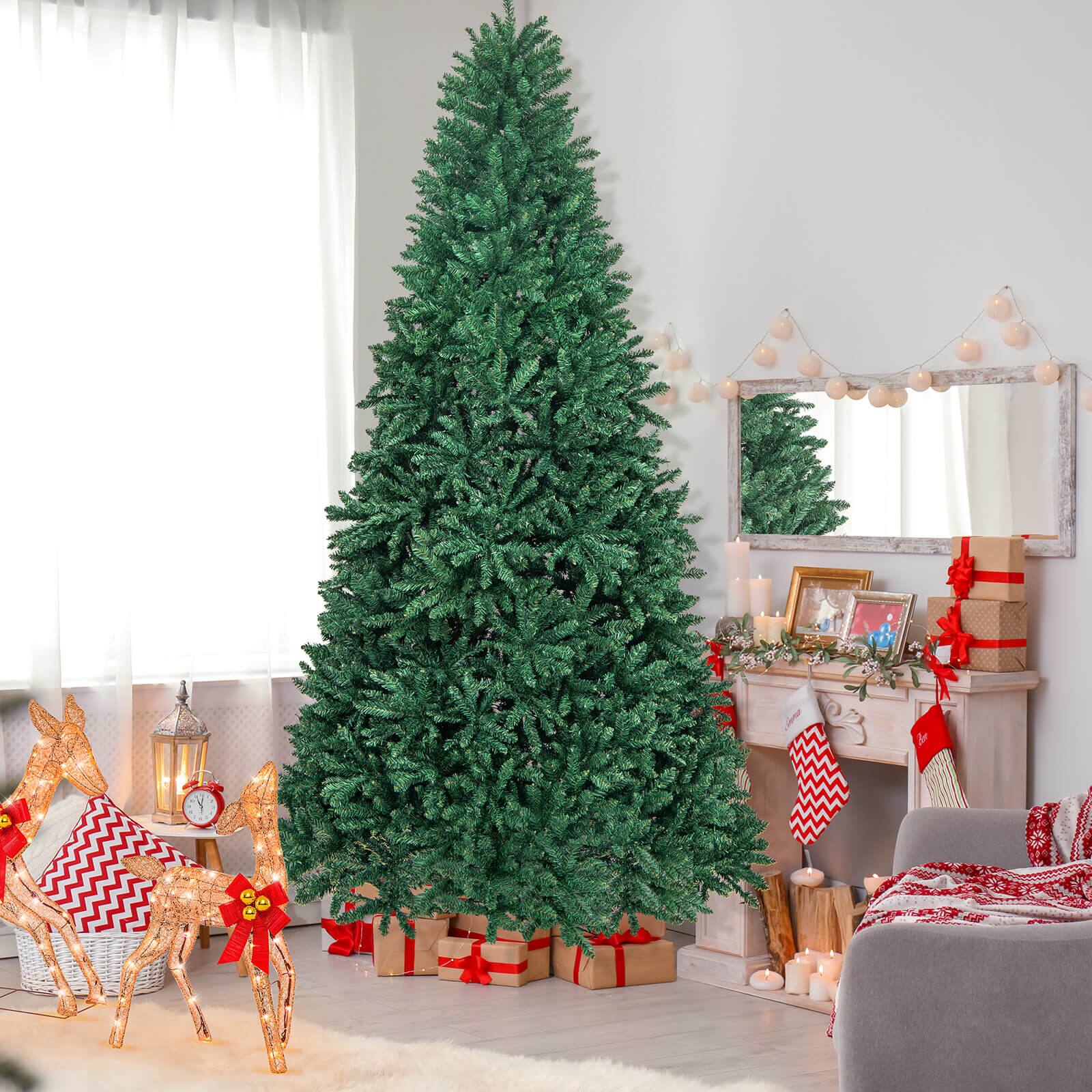 Alt View 2. Costway - Costway 9 FT Hinged Christmas Tree Unlit Artificial Xmas Decoration w/ 3594 Branch Tips - Green.