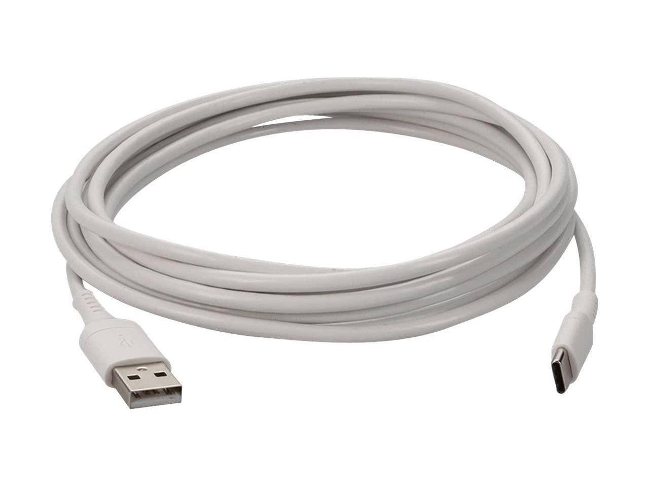 Alt View 7. AddOn - AddOn 3m 9.8ft USB C Male to USB A 2.0 Male Sync and Charge Cable White.