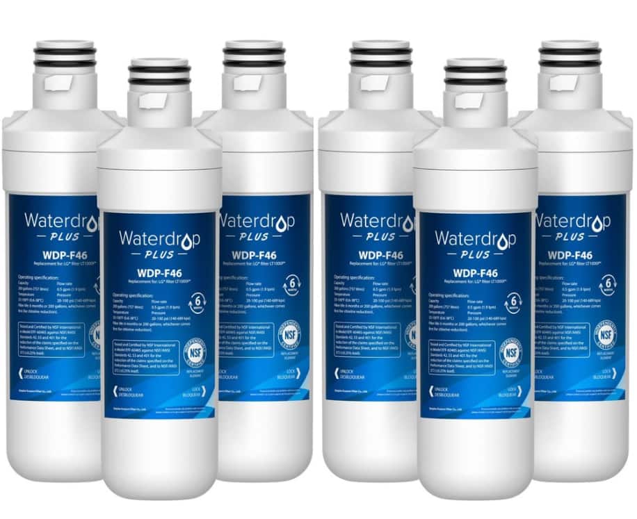 Waterdrop - WDP-F46-6 Refrigerator Water Filter 6-Pack - White