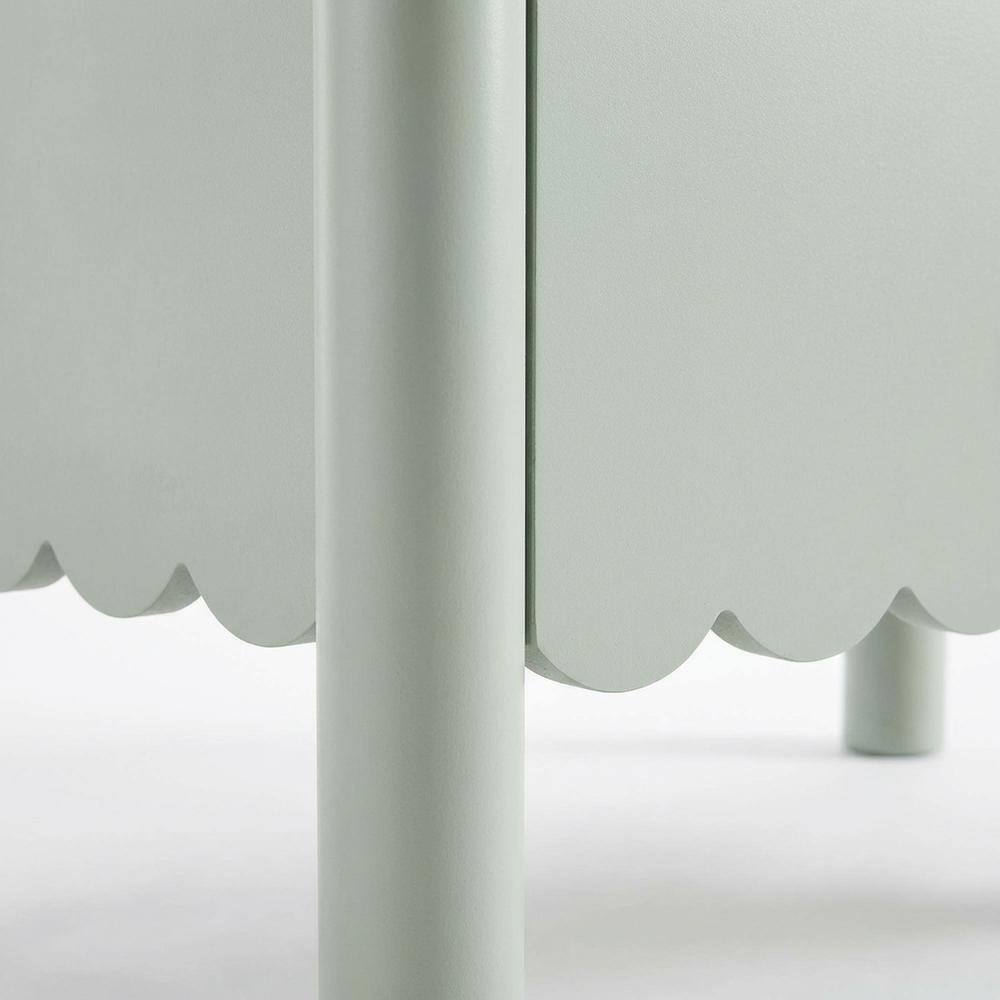 Alt View 1. FurniFact - Nightstand with 2 Drawers in Elegant Finish for Bedroom Storage - Green.