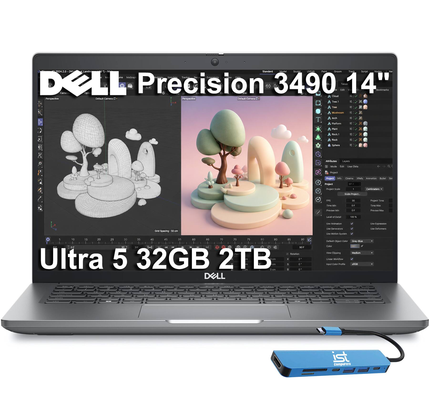 Dell - Upgraded - Precision 3490 14" FHD Mobile Workstation AI PC Laptop - Intel Core Ultra 5 - 32GB RAM - 2TB SSD - Windows 11 Pro - Gray