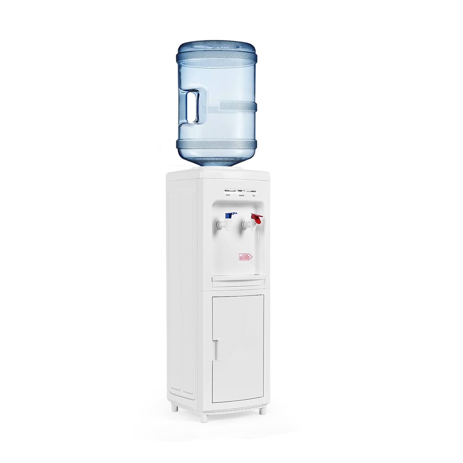 Front. Sugift - 5 Gallons Hot and Cold Water Cooler Dispenser with Child Safety Lock - White.