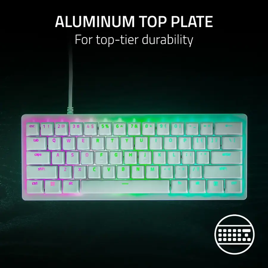 The text on the image reads: "ALUMINUM TOP PLATE For top-tier durability."