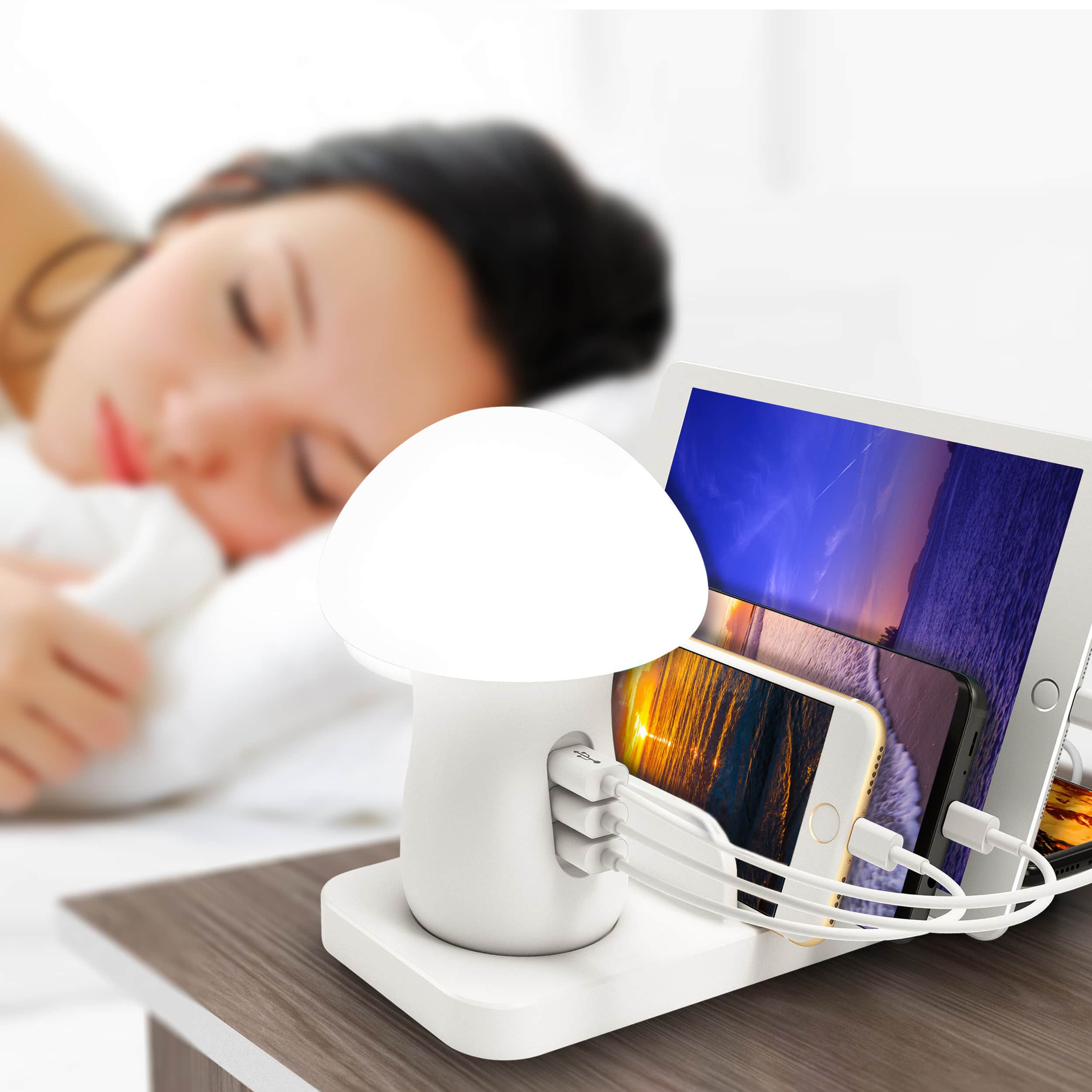 Alt View 1. Trexonic - Trexonic 3-in-1 Desk Organizer with Wireless Charging Station and Reading Light - White.