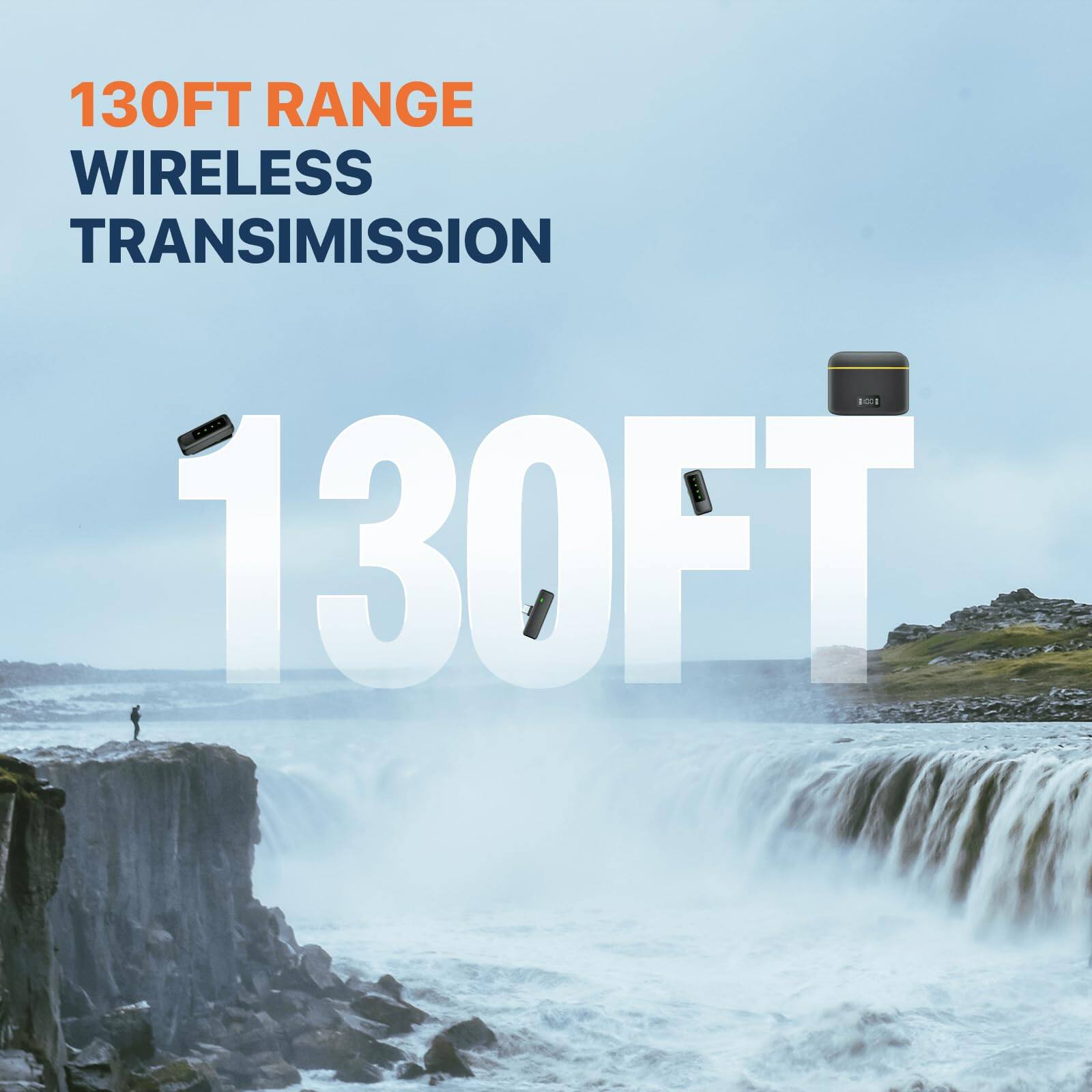 130FT RANGE  
WIRELESS TRANSMISSION  
130FT