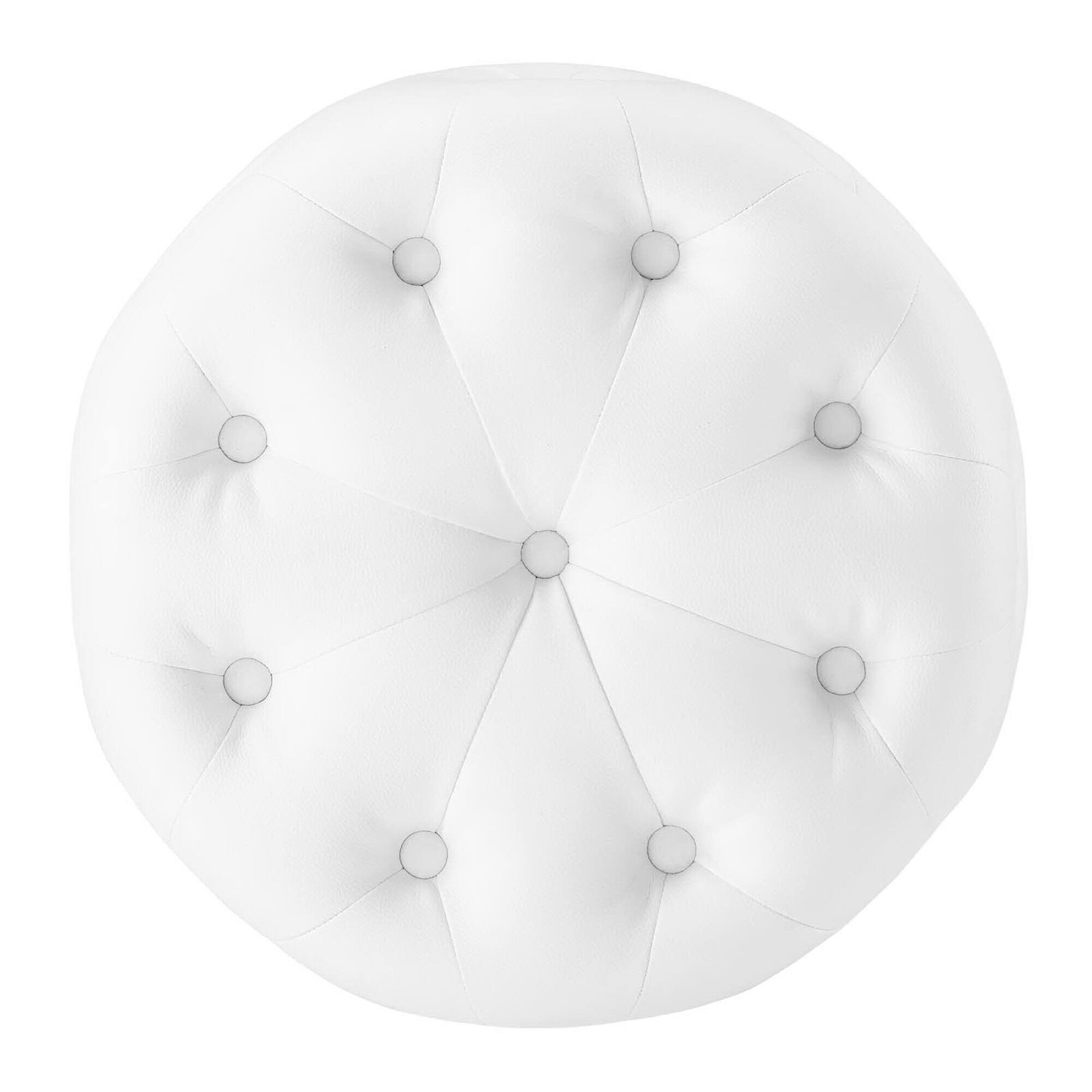 Alt View 1. Modway - Amour Tufted Button Round Faux Leather Ottoman by Modway - EEI-3777-WHI.