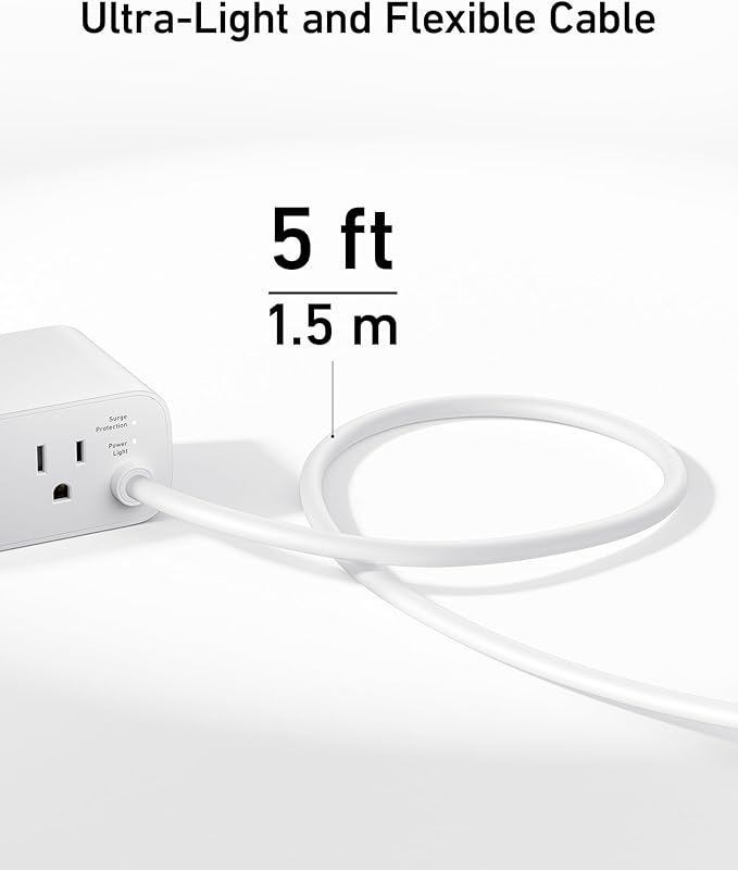 Ultra-Light and Flexible Cable  
5 ft  
1.5 m  
Surge Protection  
Power Light