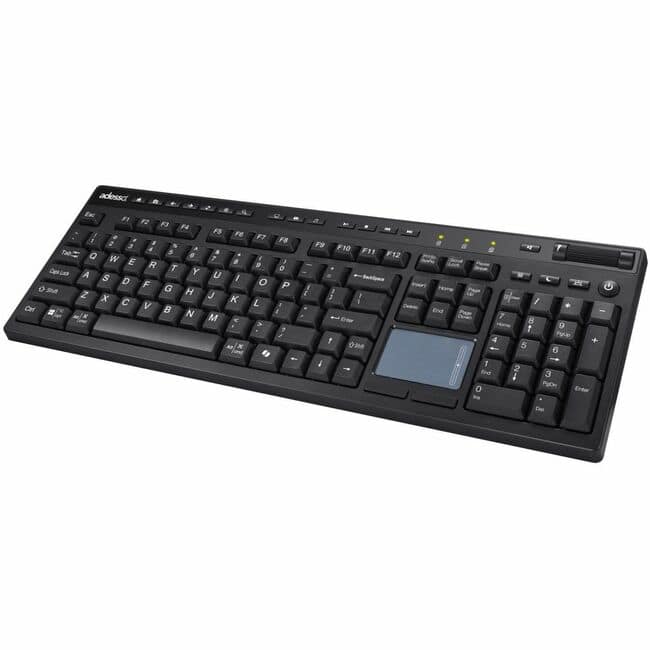 Adesso - WKB-4450UB Keyboard - Wireless Connectivity - RF - 2.40 GHz - 104 Key(s) - CoPilot, Desktop, Internet - Unknown