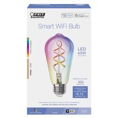 FEIT Electric
Smart WiFi Bulb
LED 60W REPLACEMENT
Color Changing Amber
2100K
Brightness/Luminosité
300 lumens/lumens
Estimated Energy Cost/Cot énergétique anticipé
$0.72 per year/par année
TURN ON/OFF, DIM, ADJUST COLOR
CONTROL WITH MOBILE APP OR VOICE ASSISTANT
Color Changing
Amber
WiFi
1 Pack ST21
works with
Alexa
Google Home
Color Changing
Amber 2100K
Brightness/Luminosité
300 lumens/lumens
Estimated Energy Cost/Cot énergétique anticipé
$0.72 per year/par année
TURN ON/OFF, DIM, ADJUST COLOR
CONTROL WITH MOBILE APP OR VOICE ASSISTANT
Color Changing
Amber
WiFi
1 Pack ST21