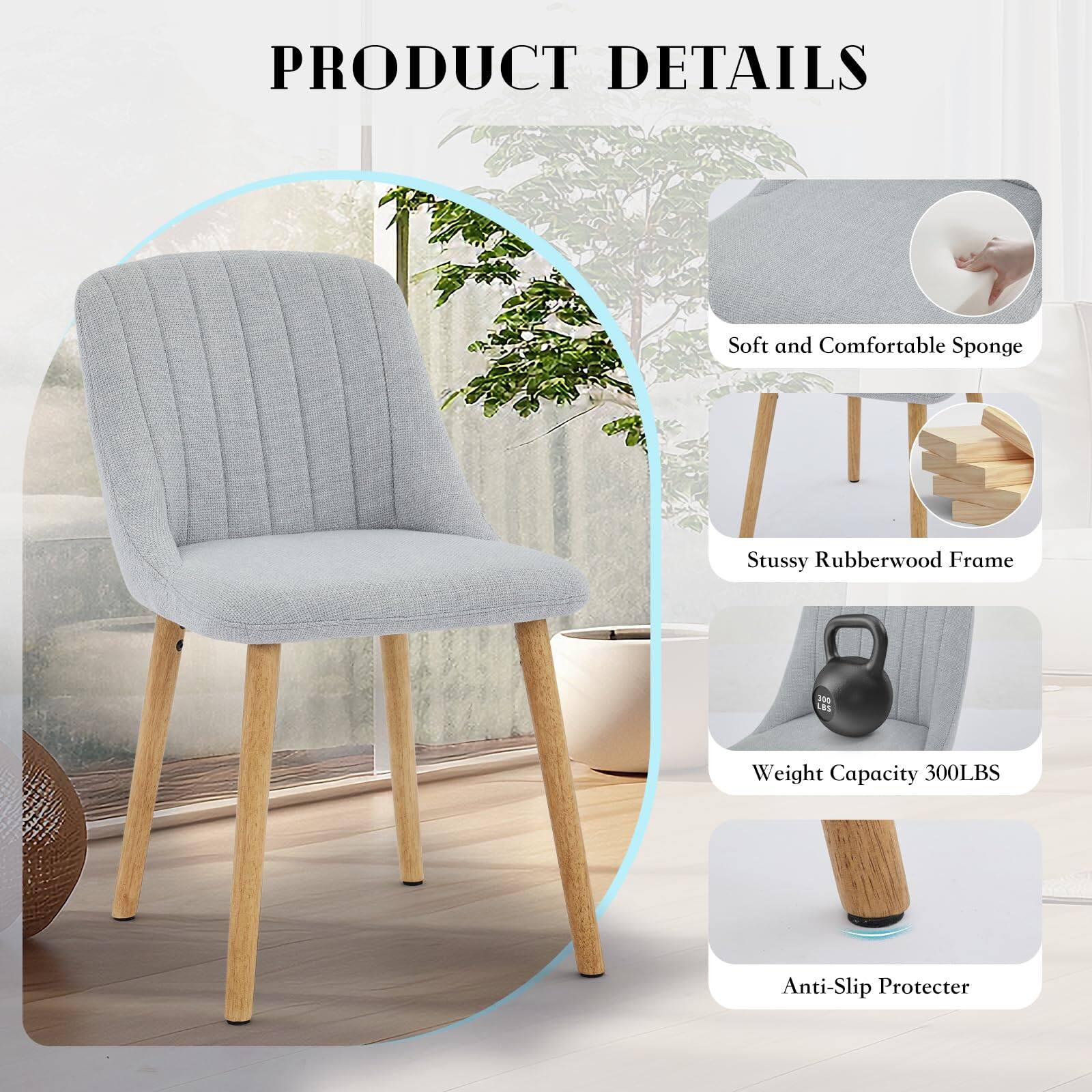 PRODUCT DETAILS

- Soft and Comfortable Sponge
- Stussy Rubberwood Frame
- Weight Capacity 300LBS
- Anti-Slip Protector