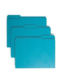 Smead - File Folder, 3 Tab, Letter Size, 100/Box - Teal