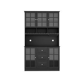 FUFU & GAGA - FUFU&GAGA Kitchen Buffet Cabinet All - In - One Storage for Dining & Pantry - Black
