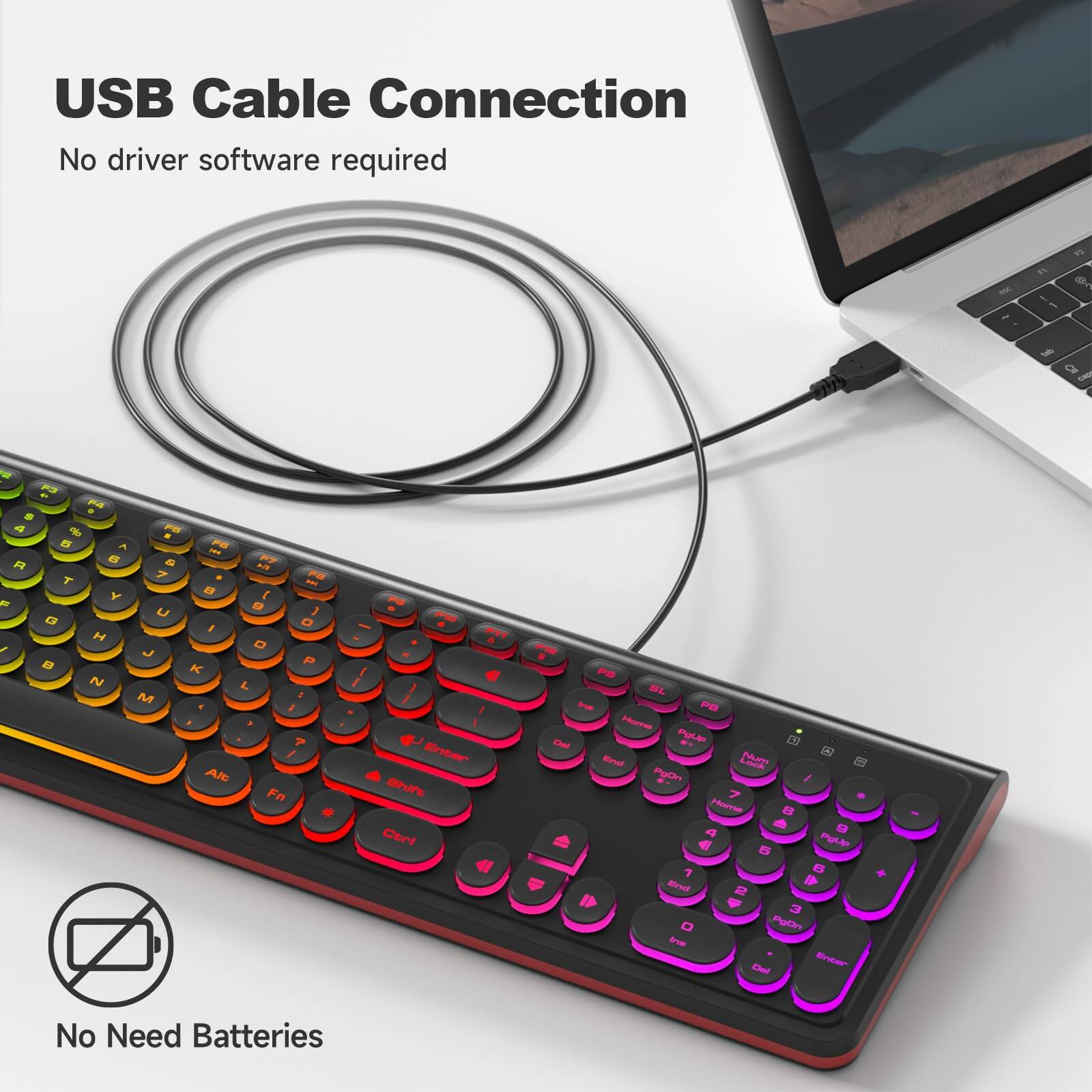 USB Cable Connection  
No driver software required  

No Need Batteries