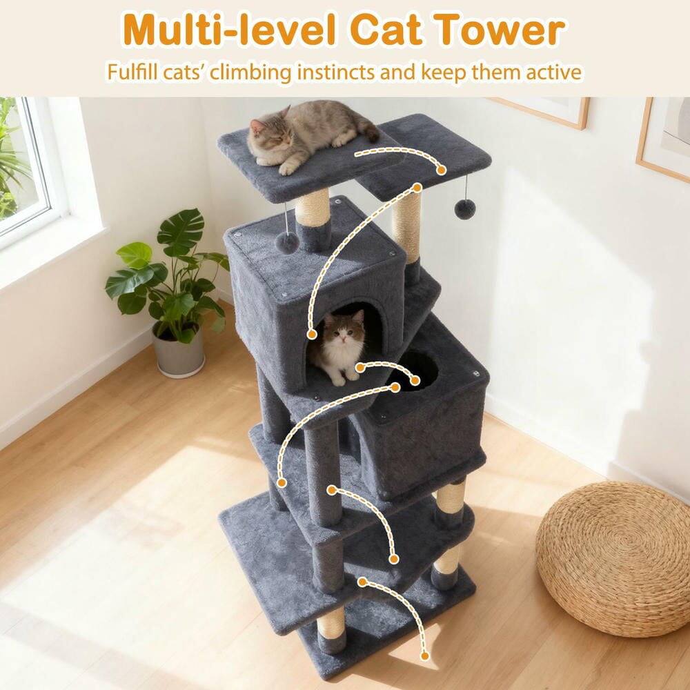 Multi-level Cat Tower  
Fulfill cats' climbing instincts and keep them active