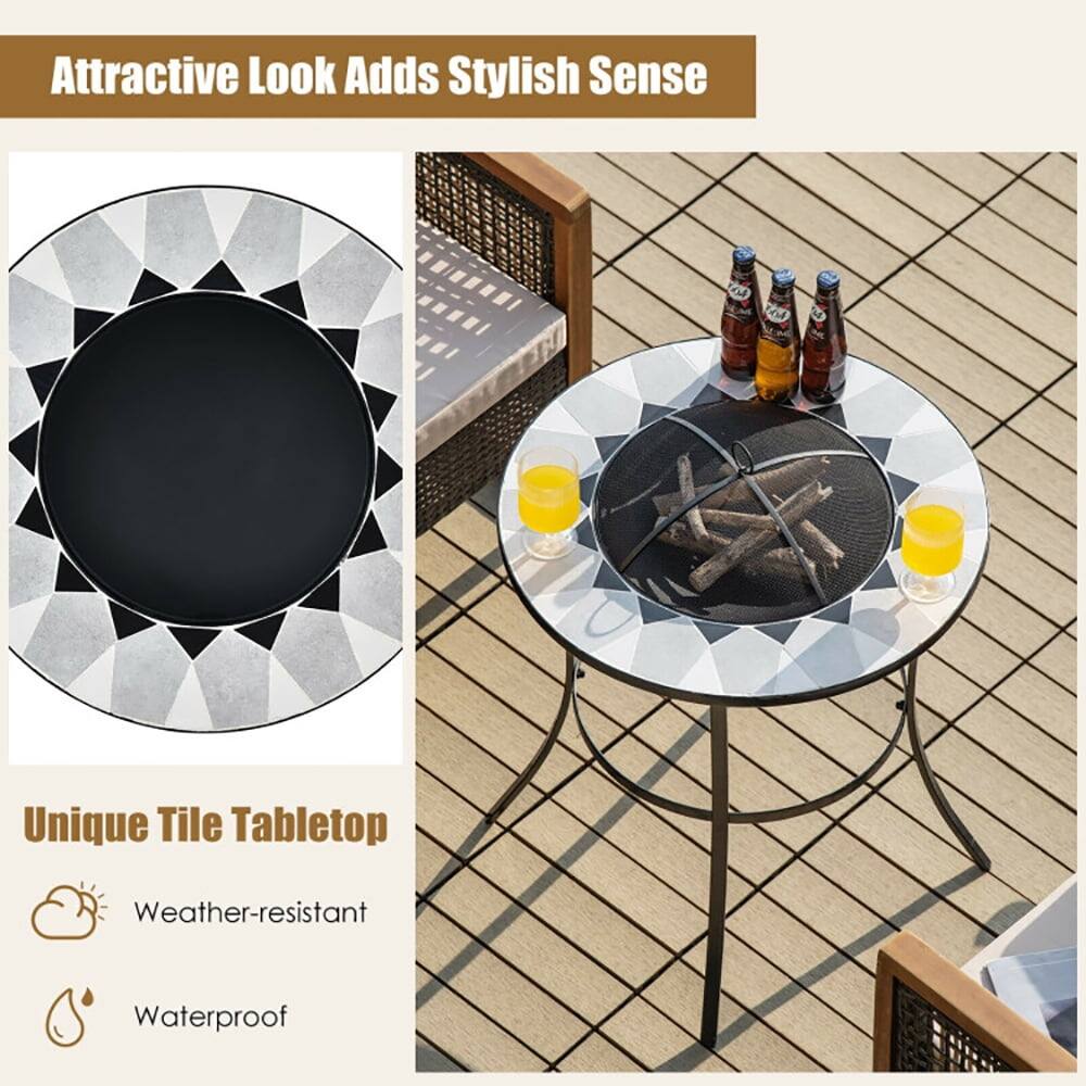 Attractive Look Adds Stylish Sense

Unique Tile Tabletop
- Weather-resistant
- Waterproof